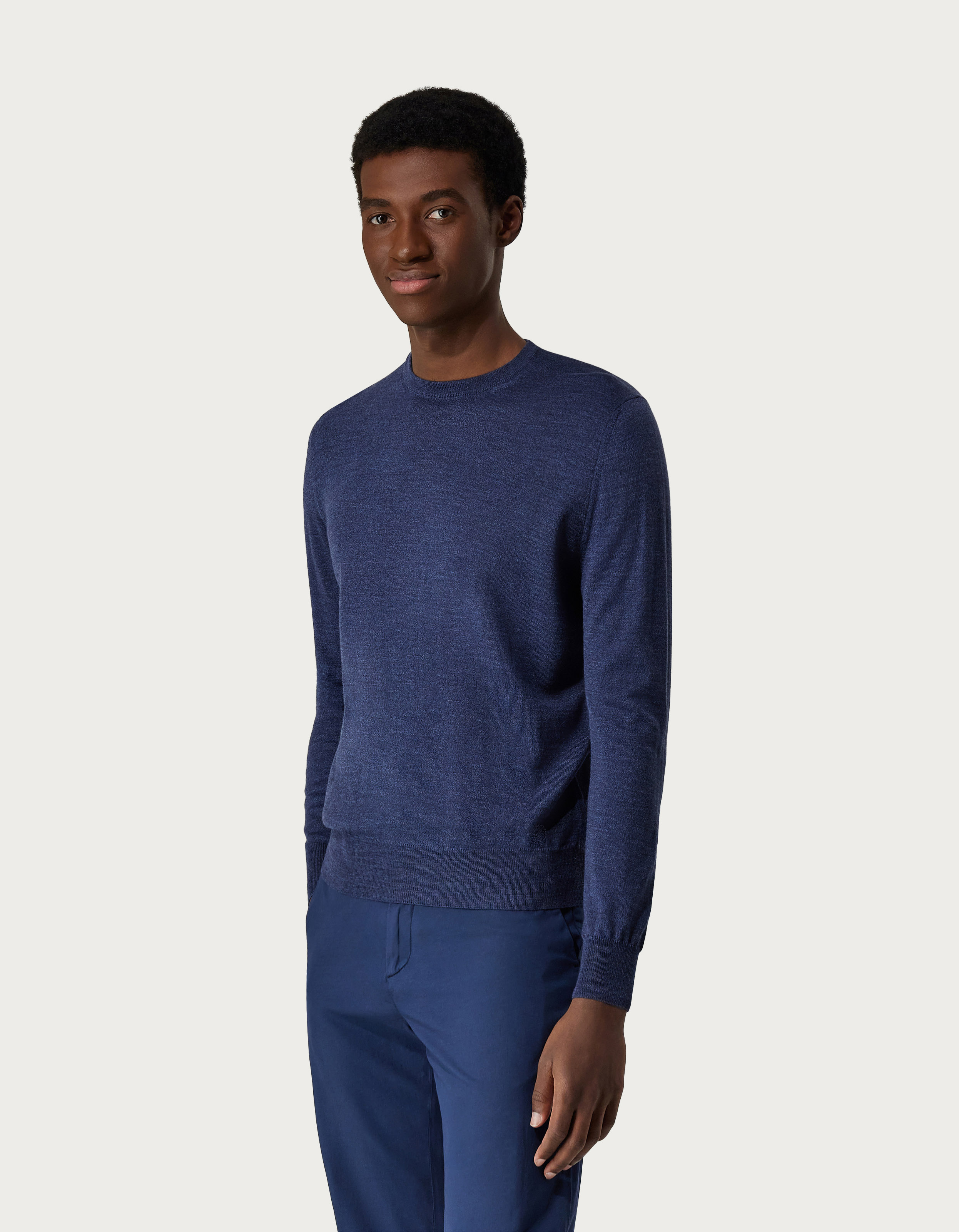 Pure wool blue crewneck