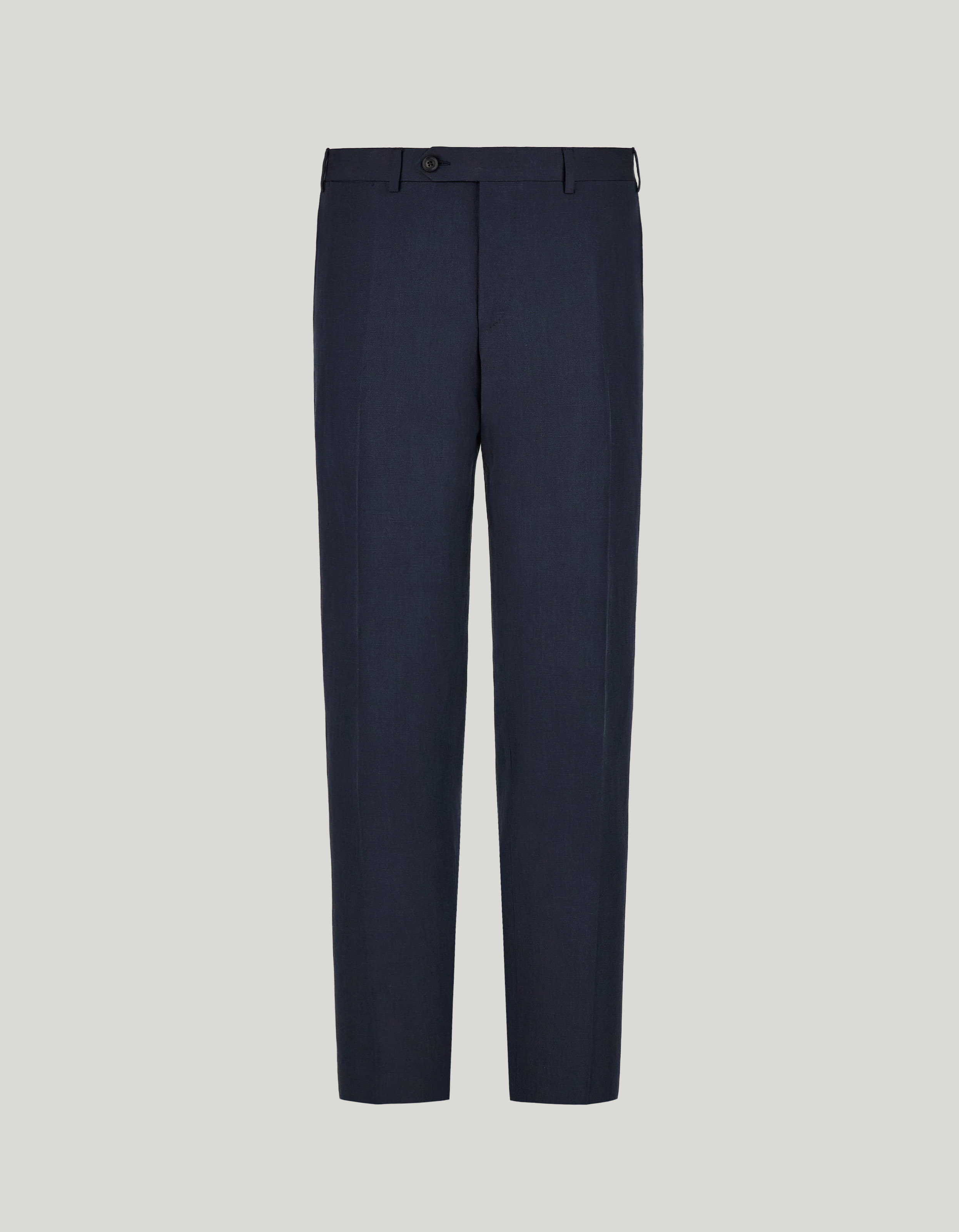 Navy blue pants in linen and silk 