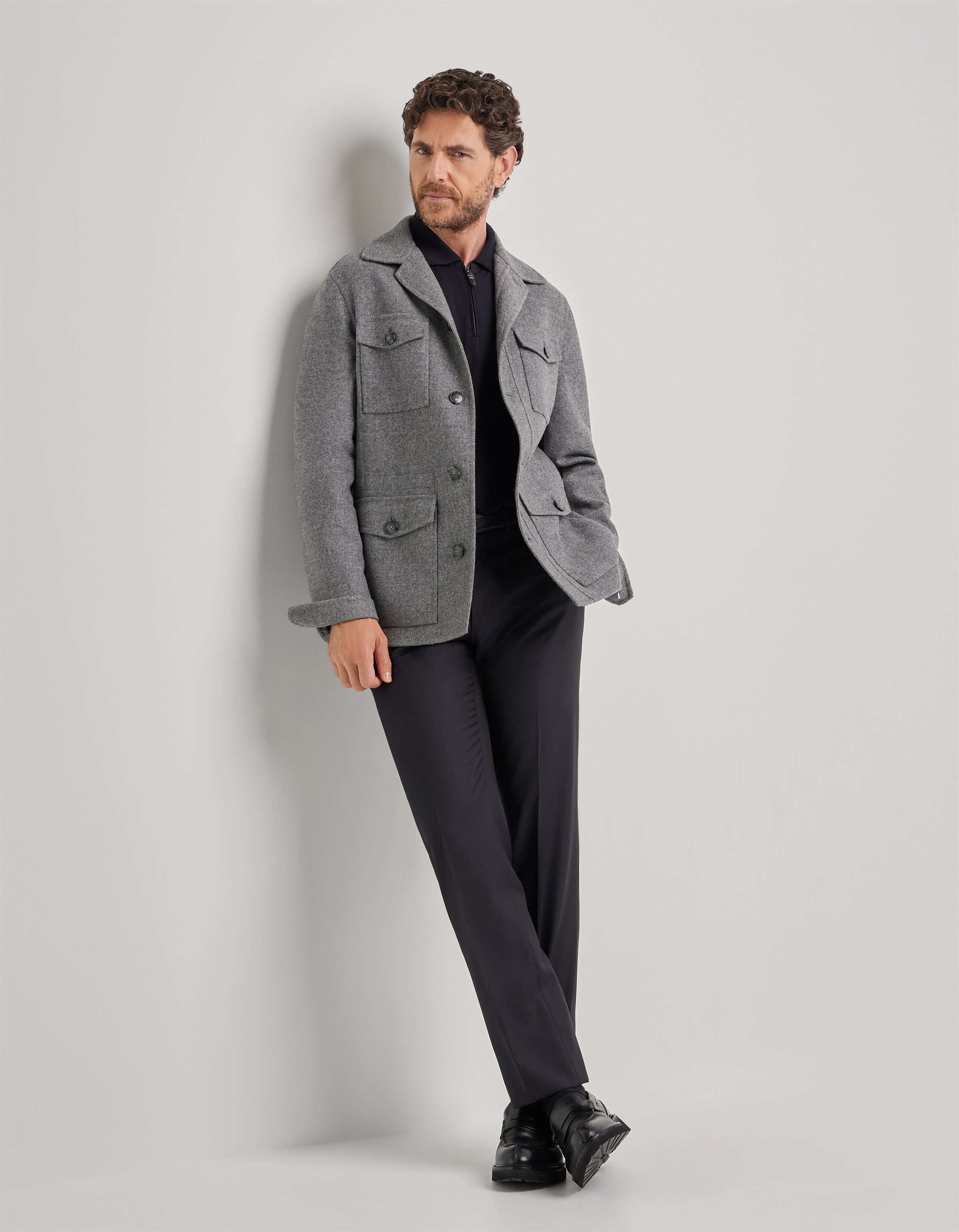 Pants in navy blue wool
