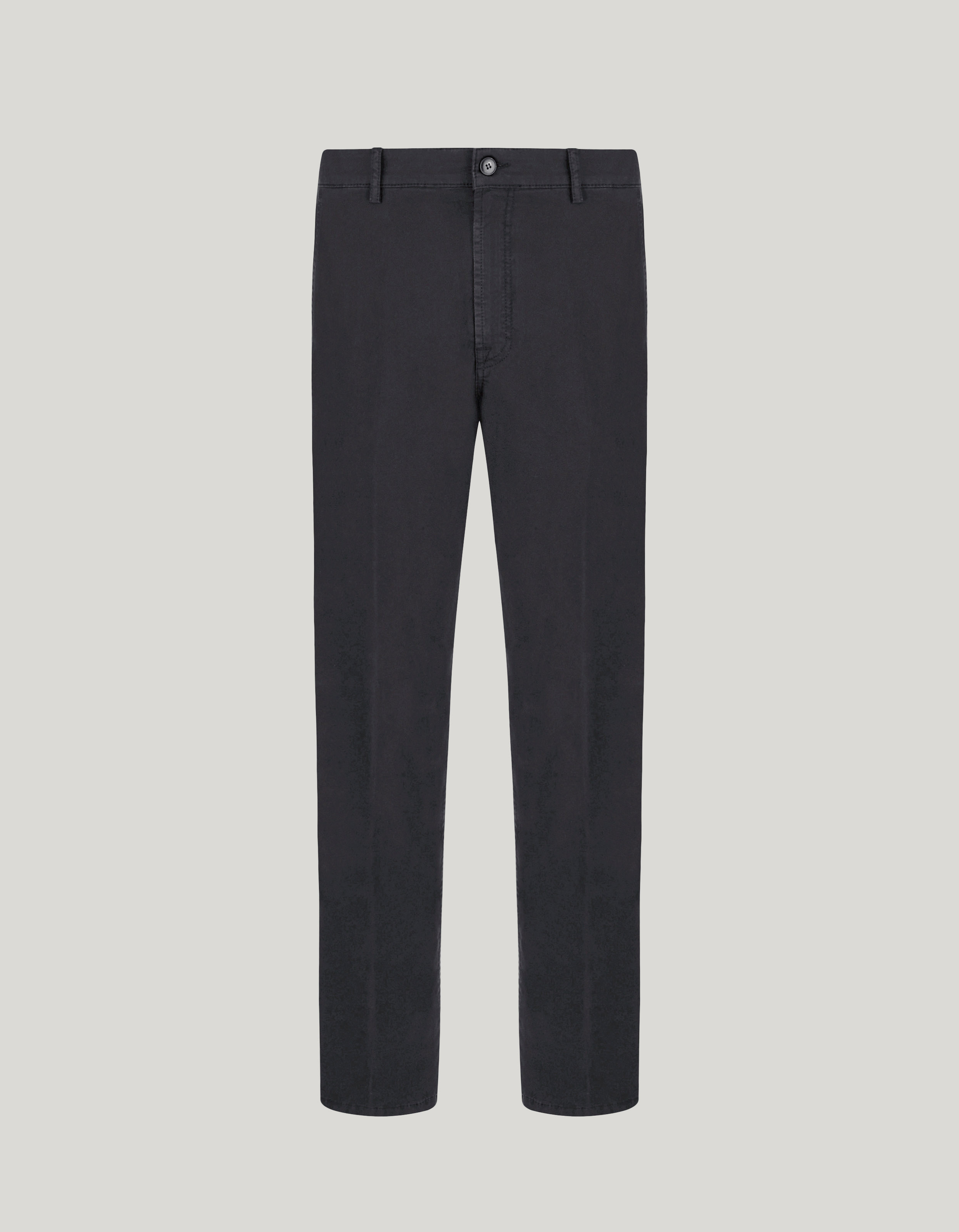 Navy blue garment-dyed cotton microtwill chinos 