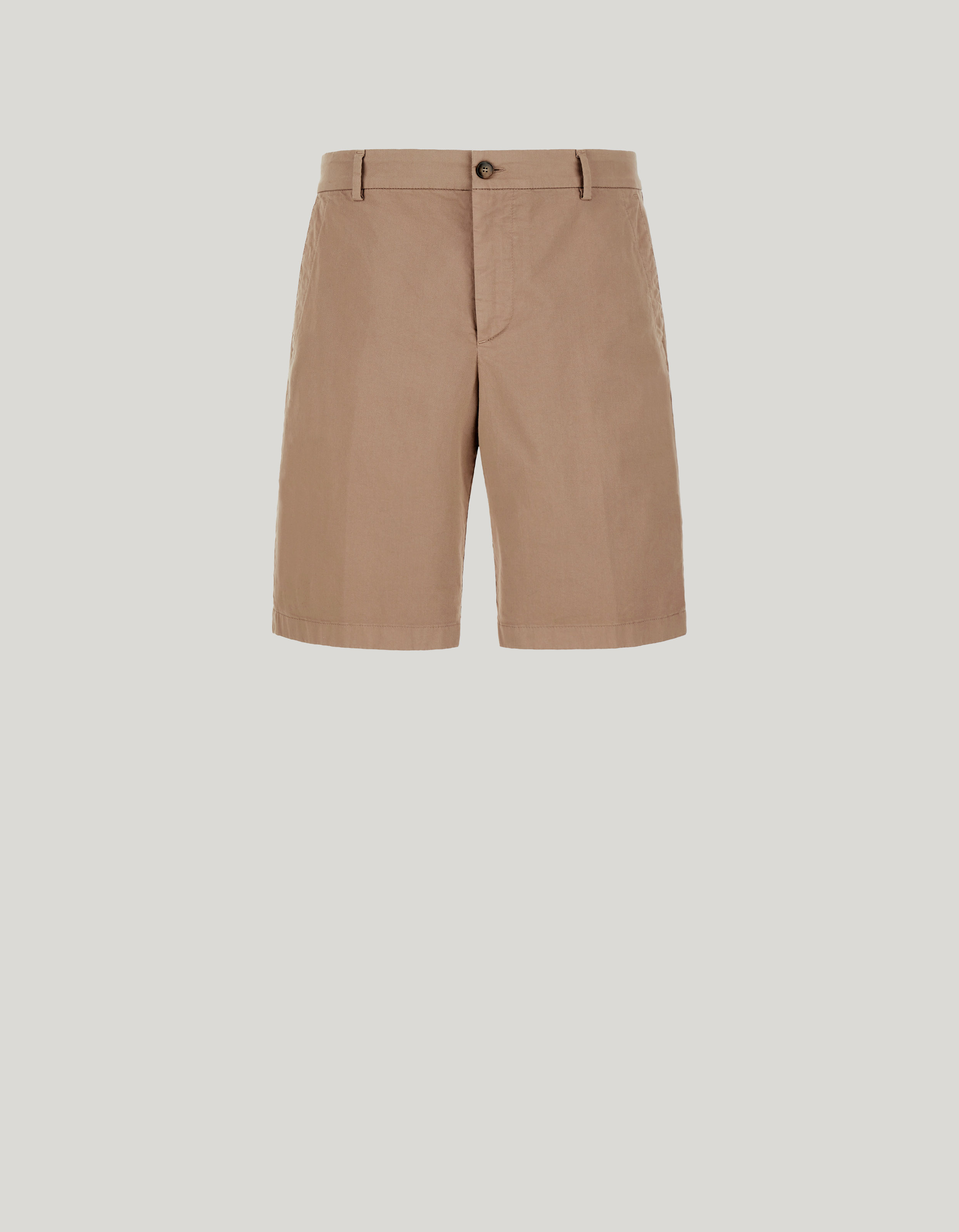 Suede-colored garment-dyed cotton microtwill shorts 