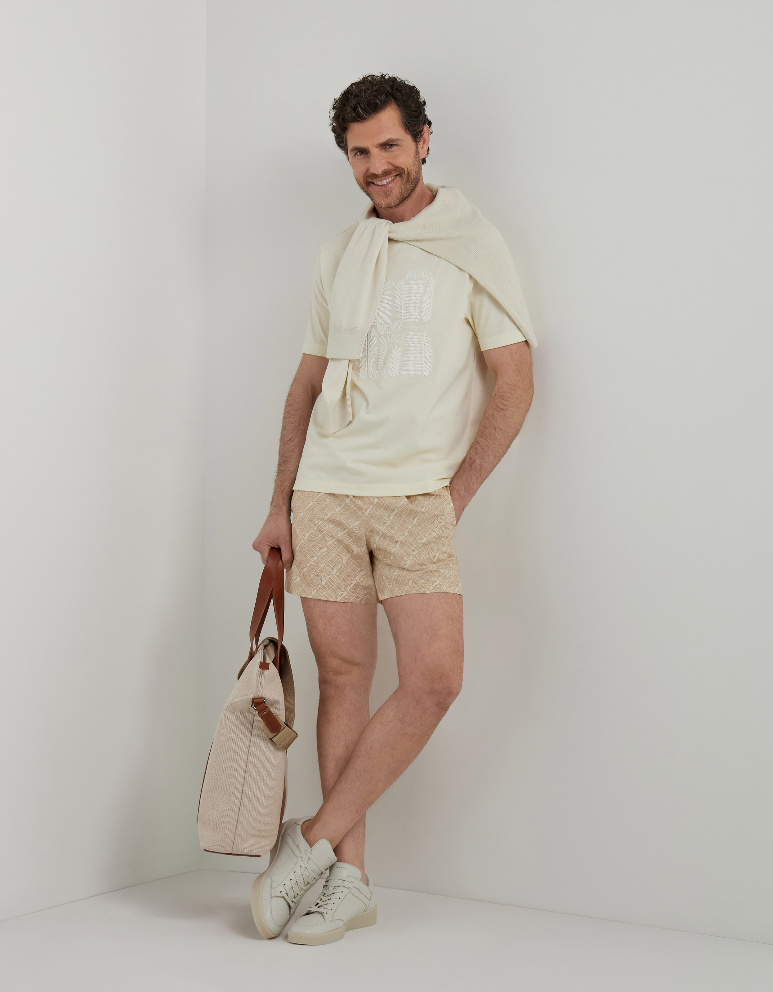 Beige classic boxer shorts