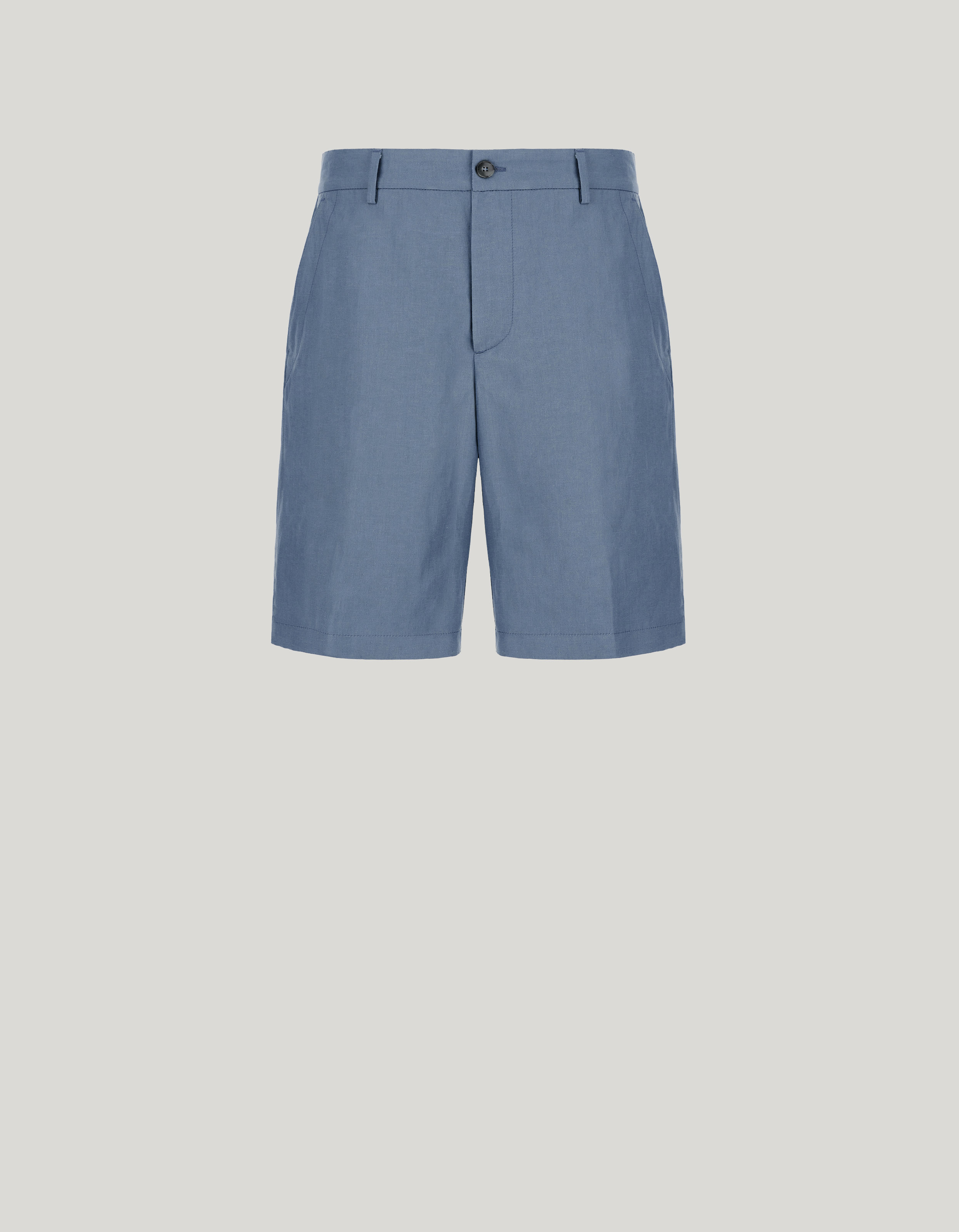 Air force blue linen and silk shorts 