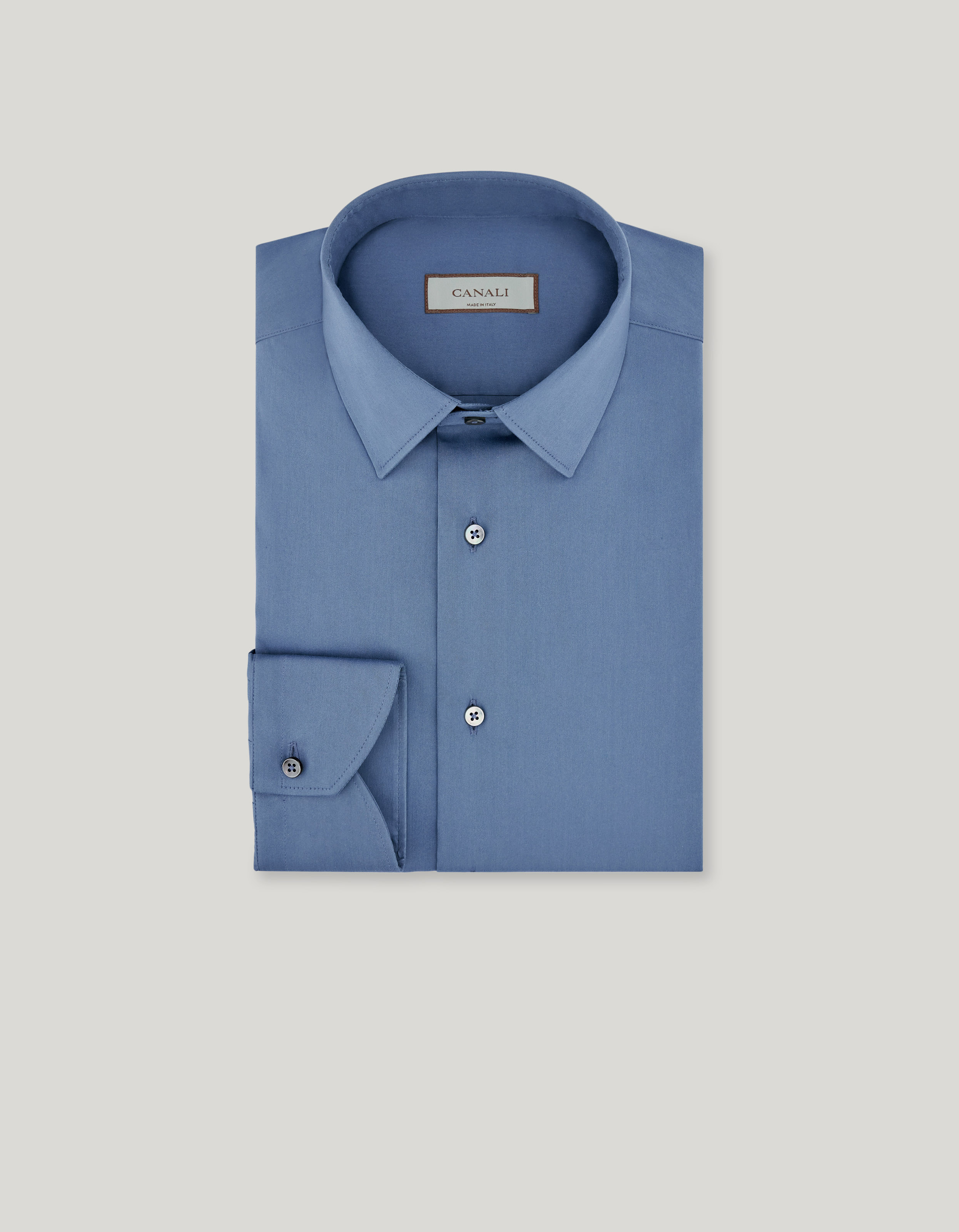Regular fit shirt in stretch avio cotton 