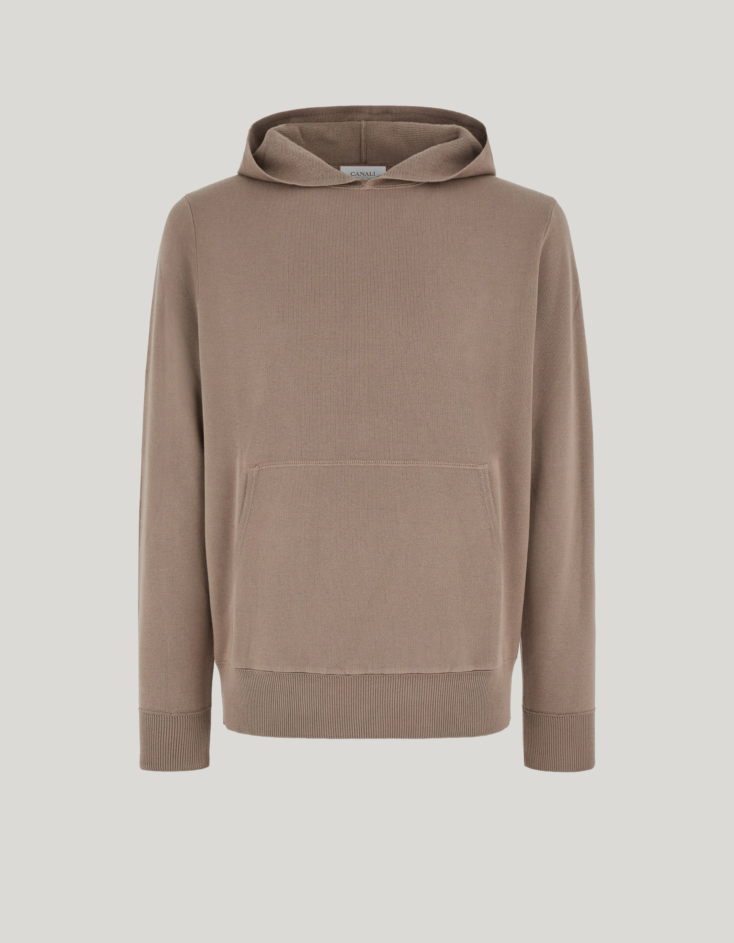 Beechwood-blend fabric stitch sandstone hooded sweatshirt 