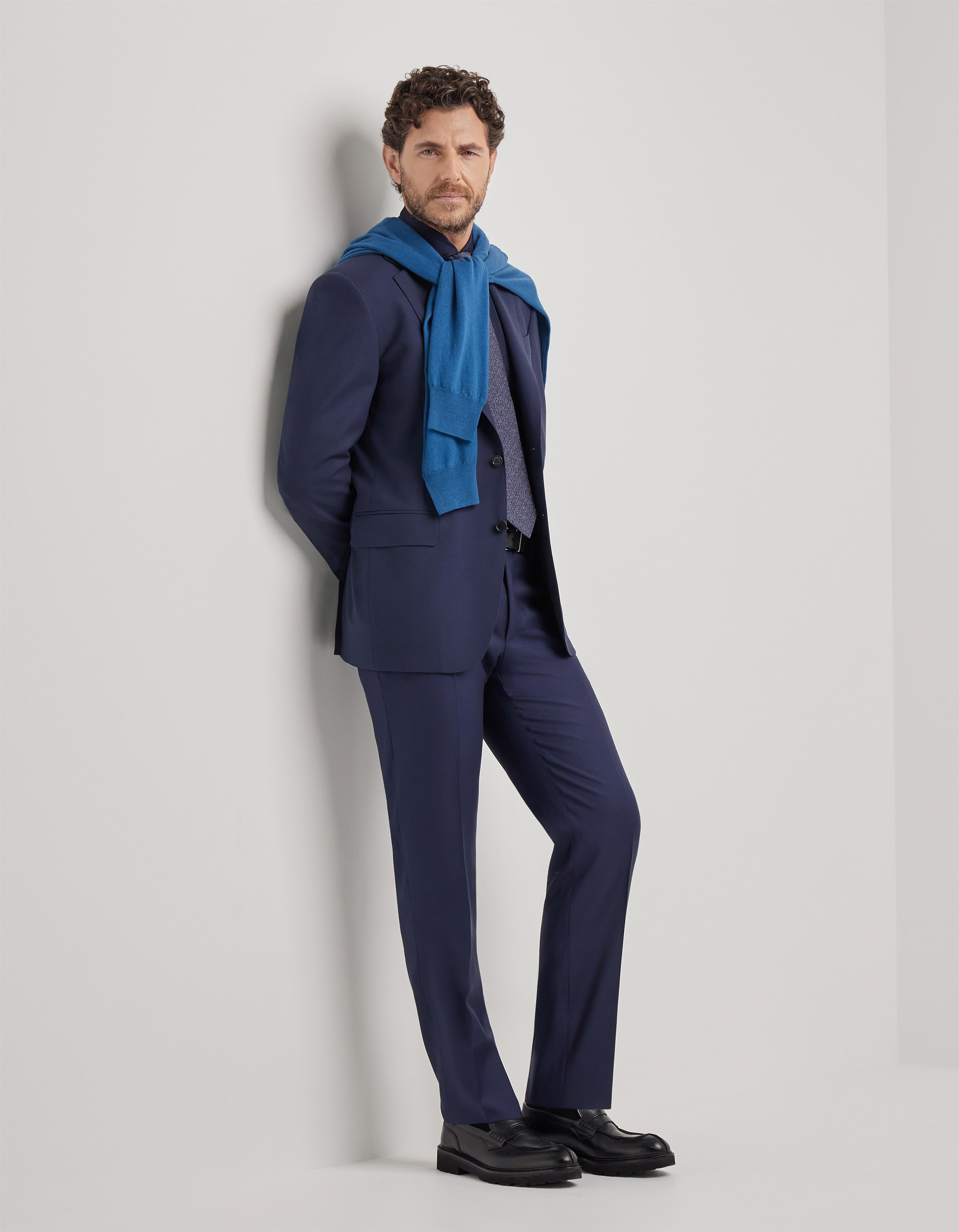Pants in blue wool