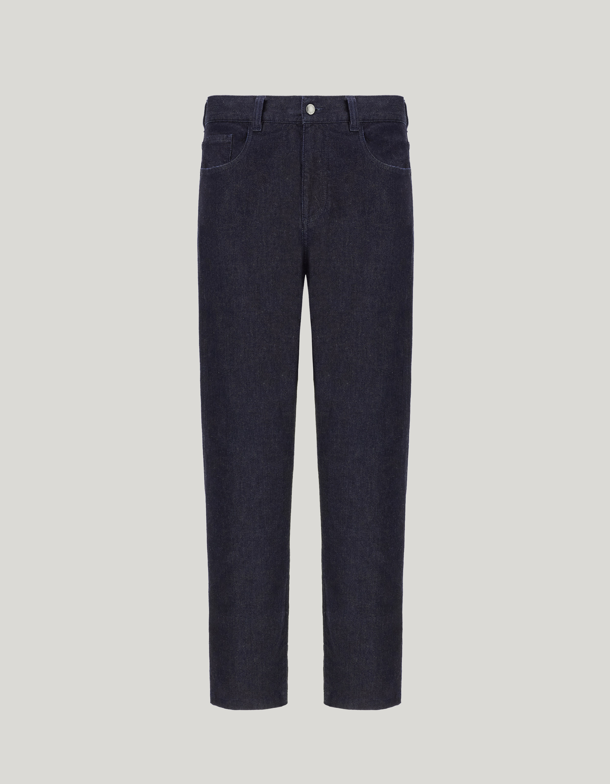 Dark blue five-pocket denim, regular fit 