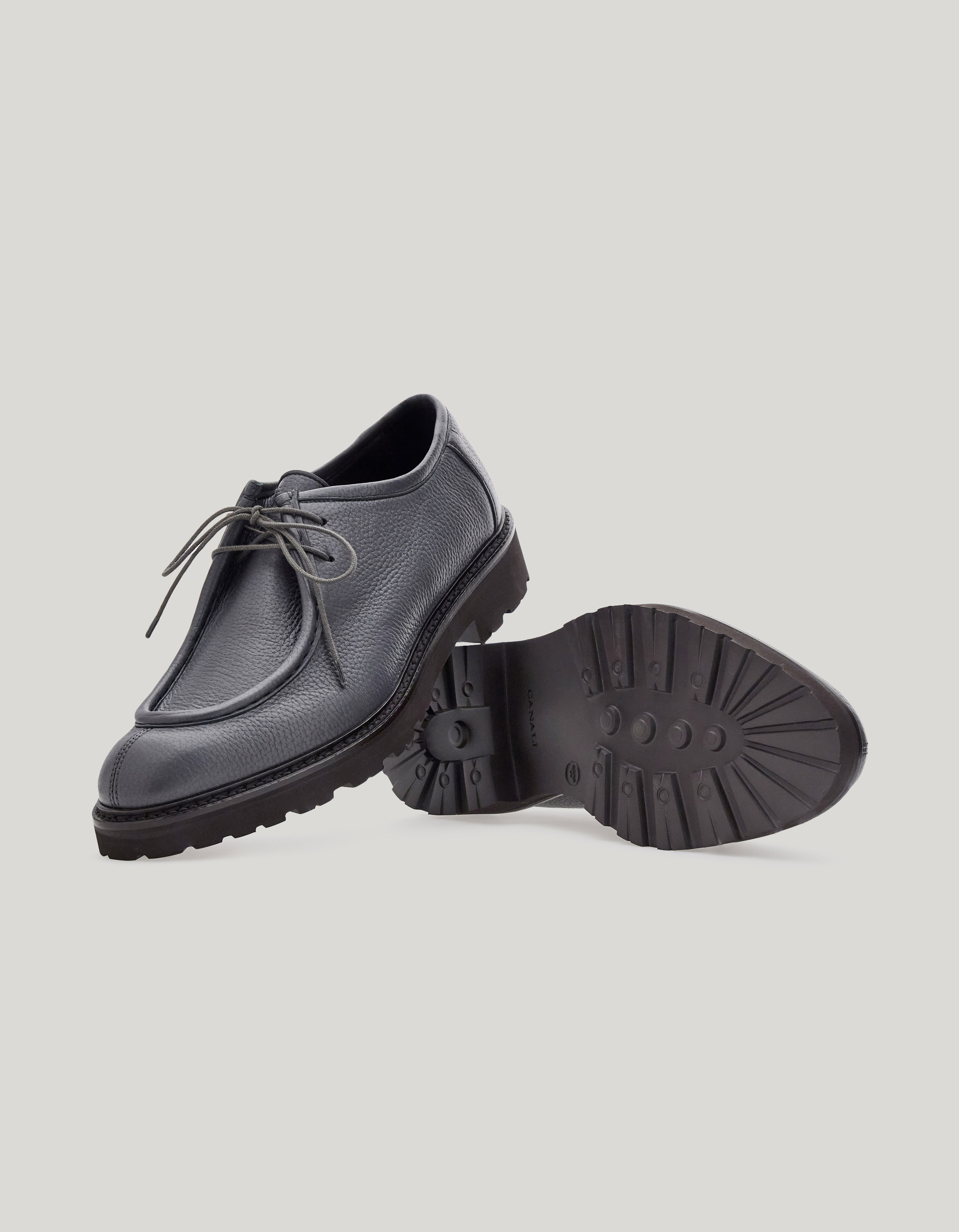 Dark gray deerskin Wallabee with EVA sole