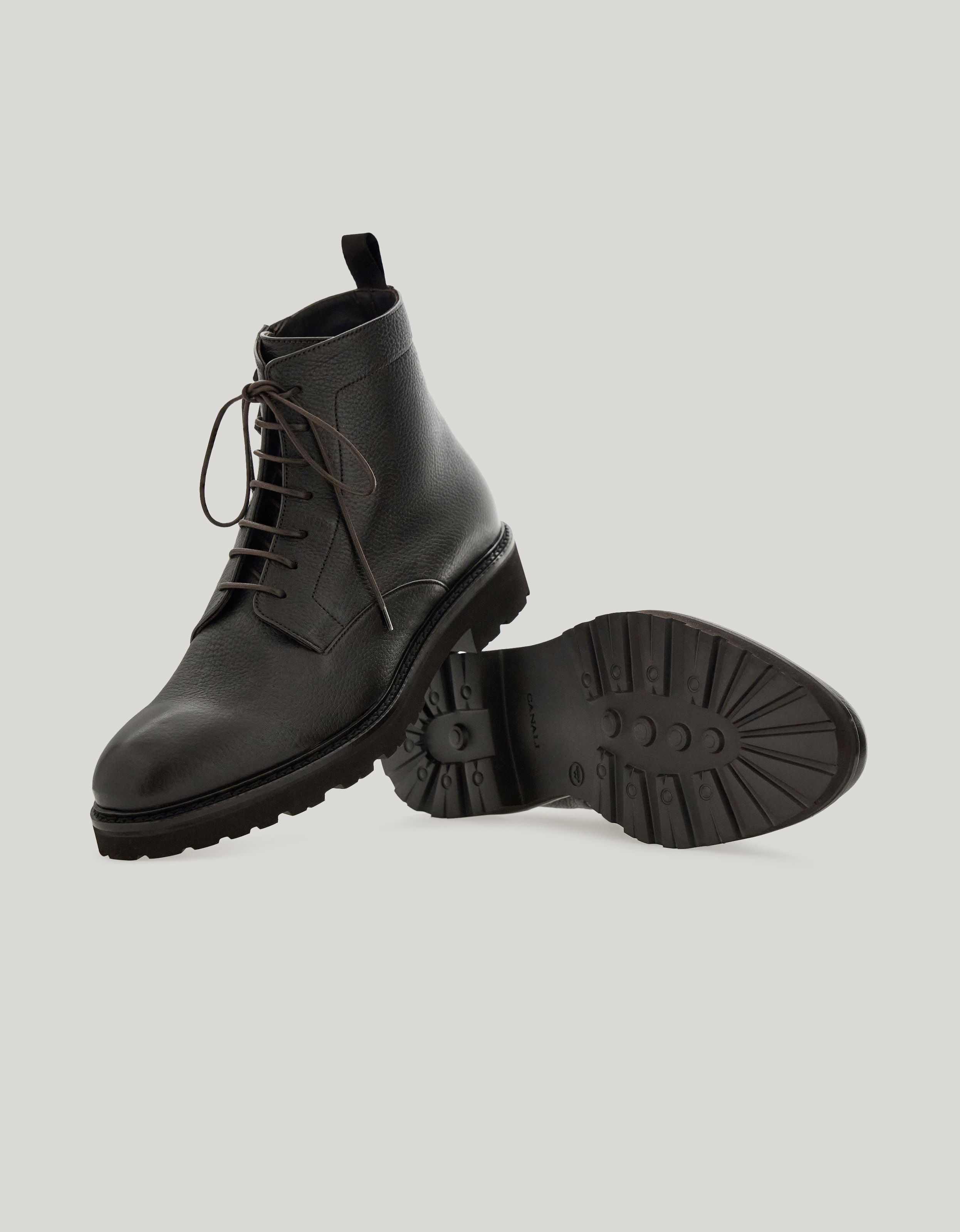 Dark brown deerskin ankle boot with EVA sole