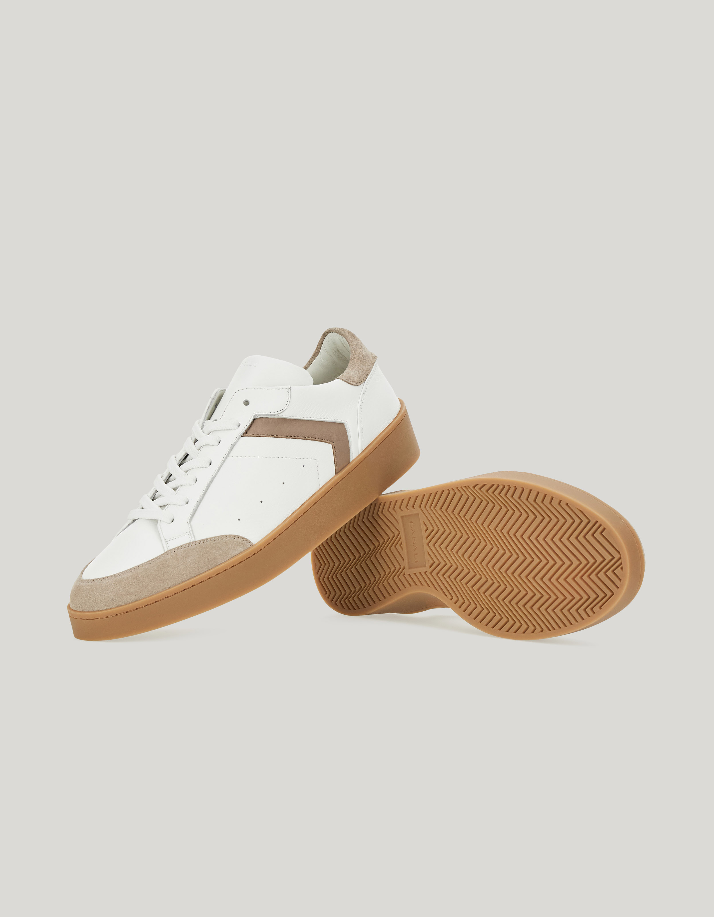 Canali Nuvola sneakers derby in deerskin, sheepskin and suede with rubber sole
