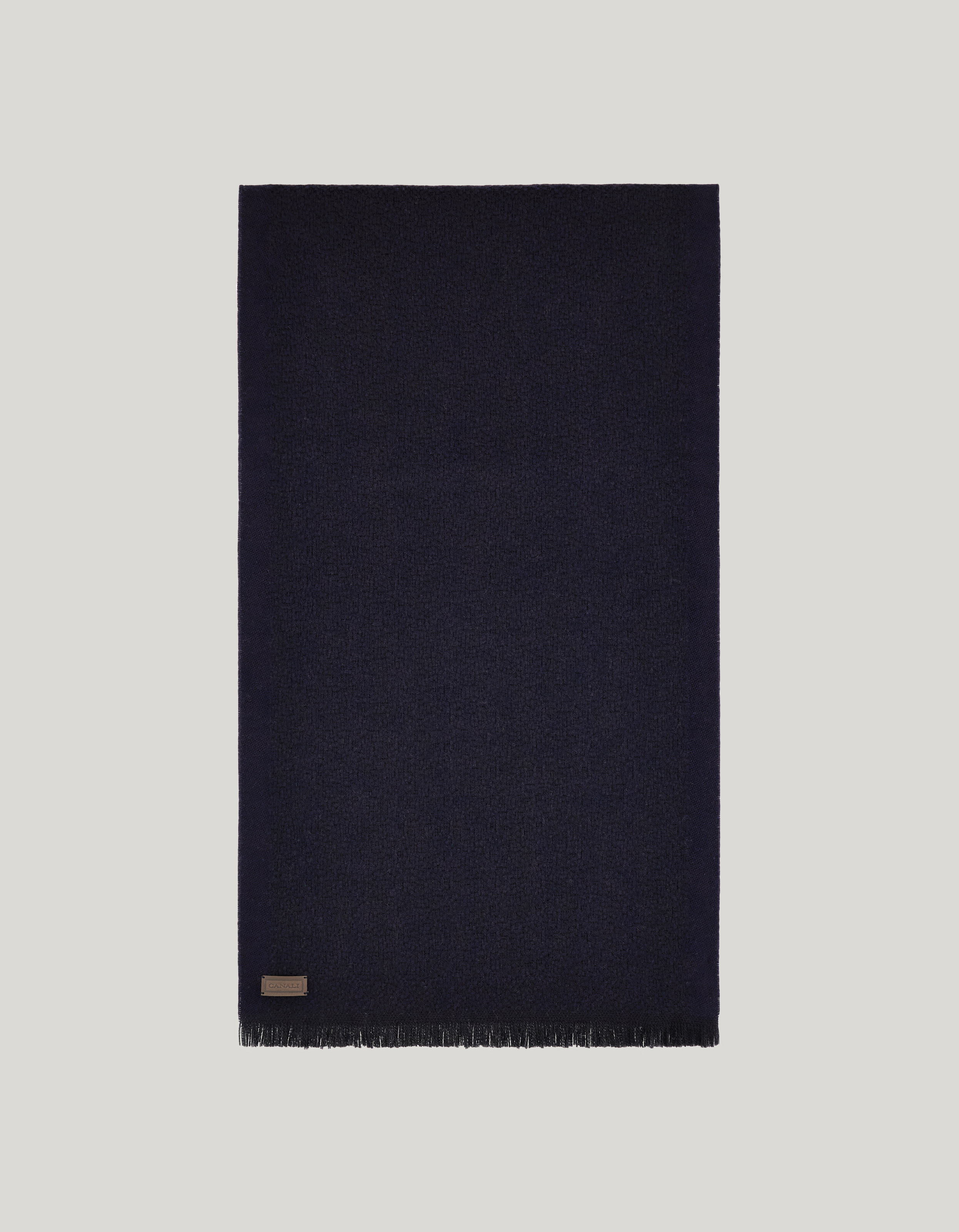 Blue micro textured virgin wool scarf 