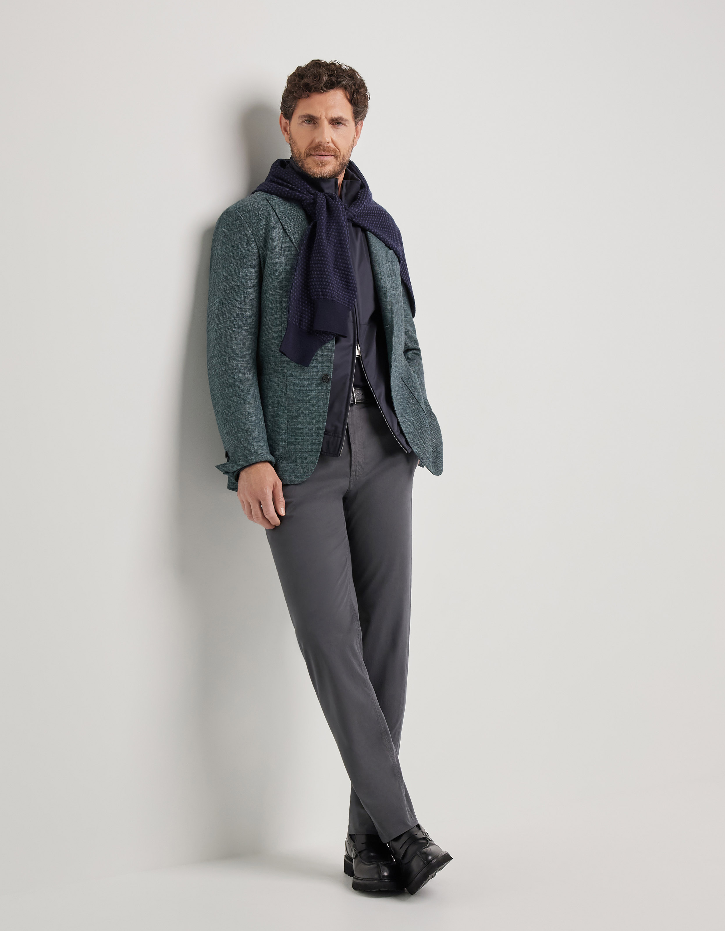 Canali Nuvola blue technical fabric jacket