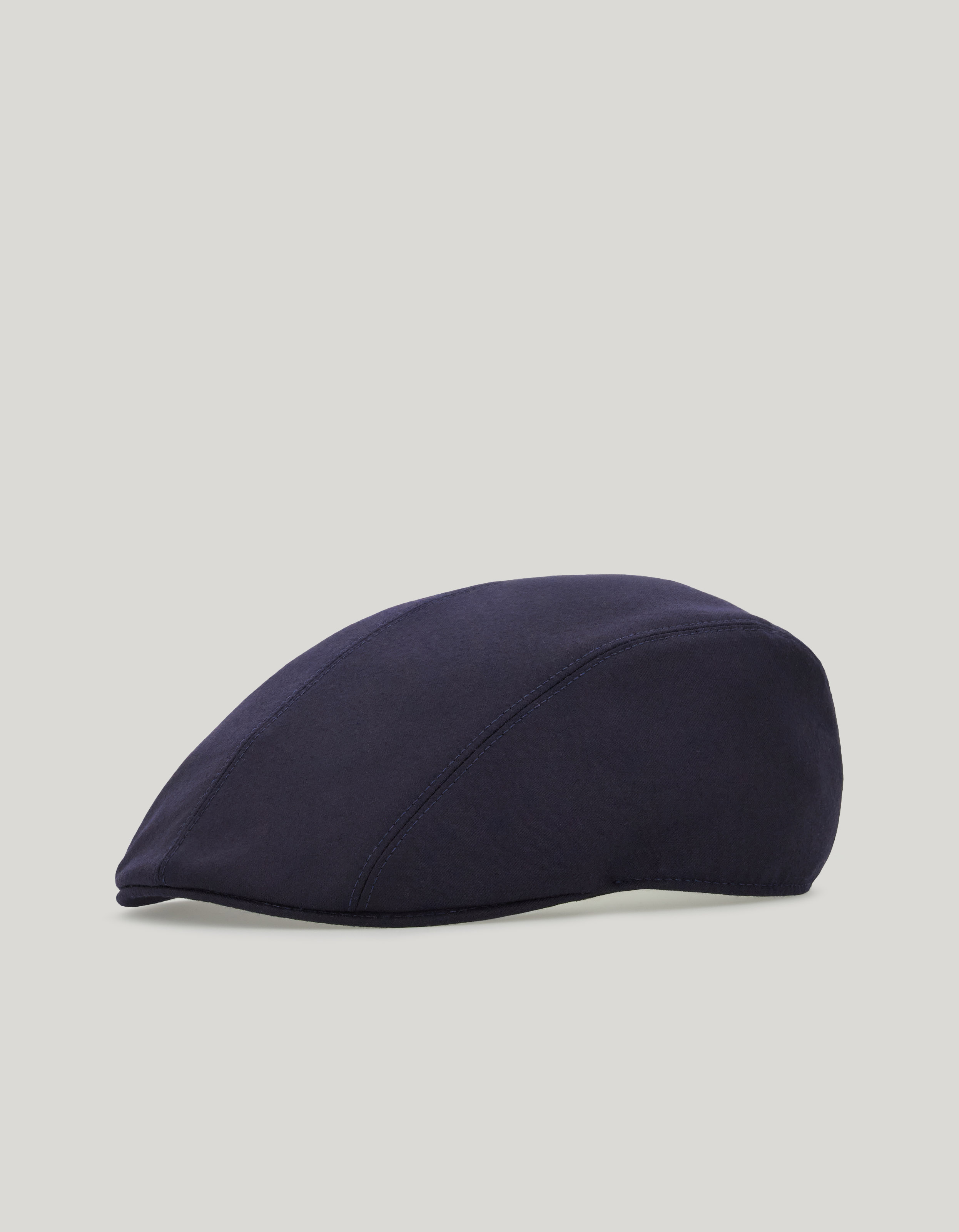 Blue flat hat with leather tag 