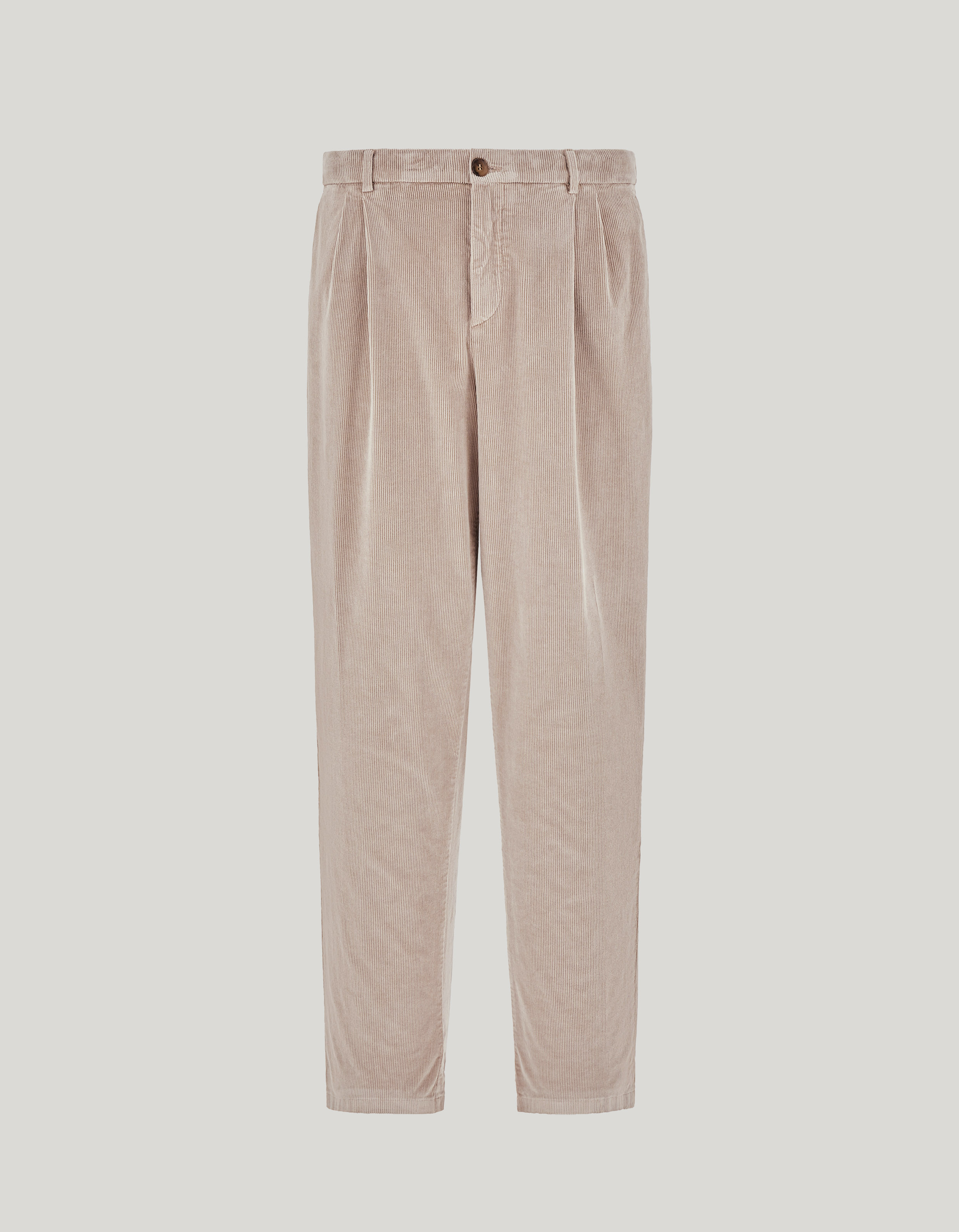 Hazelnut comfort soft touch corduroy chinos with two darts 