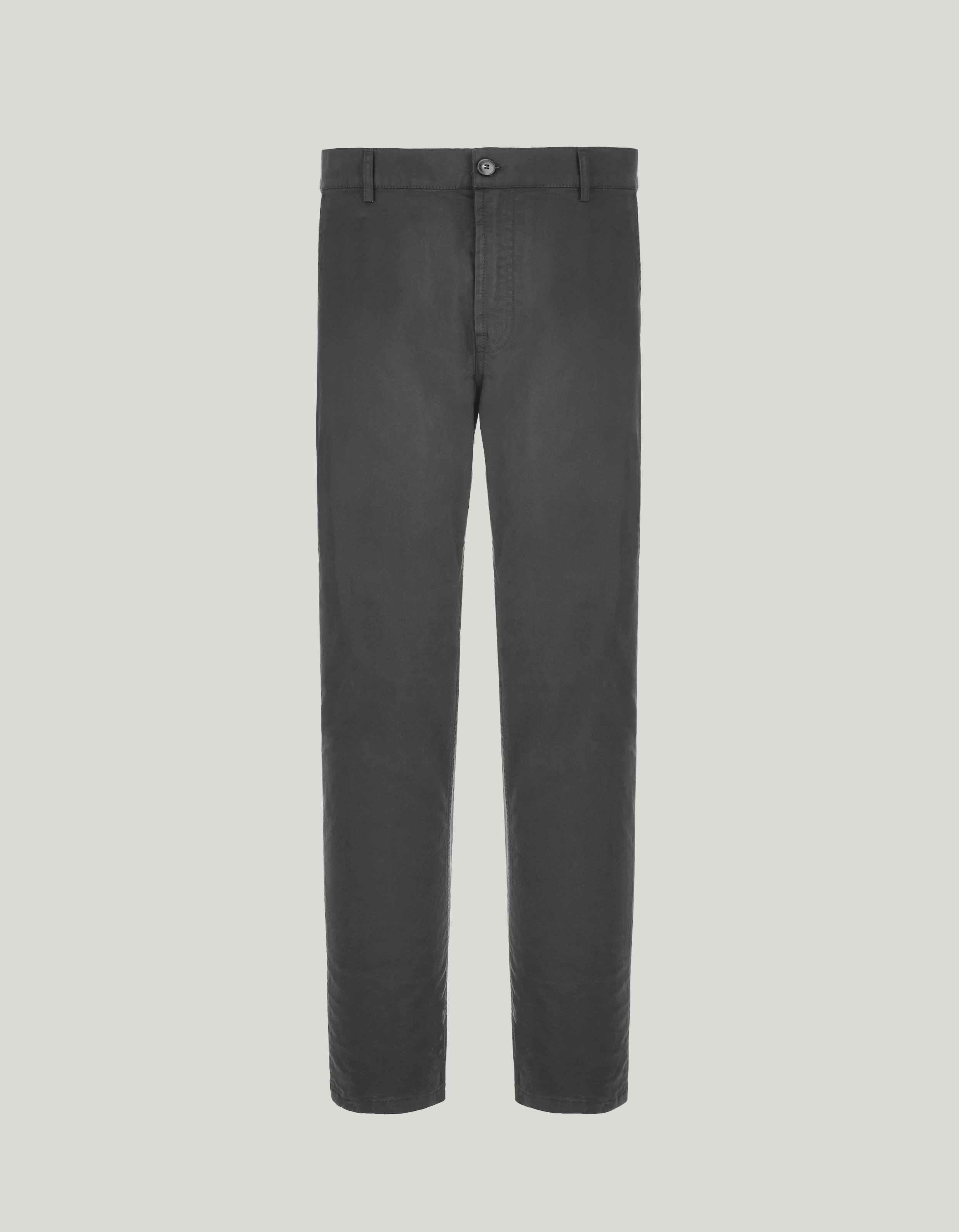 Garment-dyed gray comfort cotton microtwill chino pants 