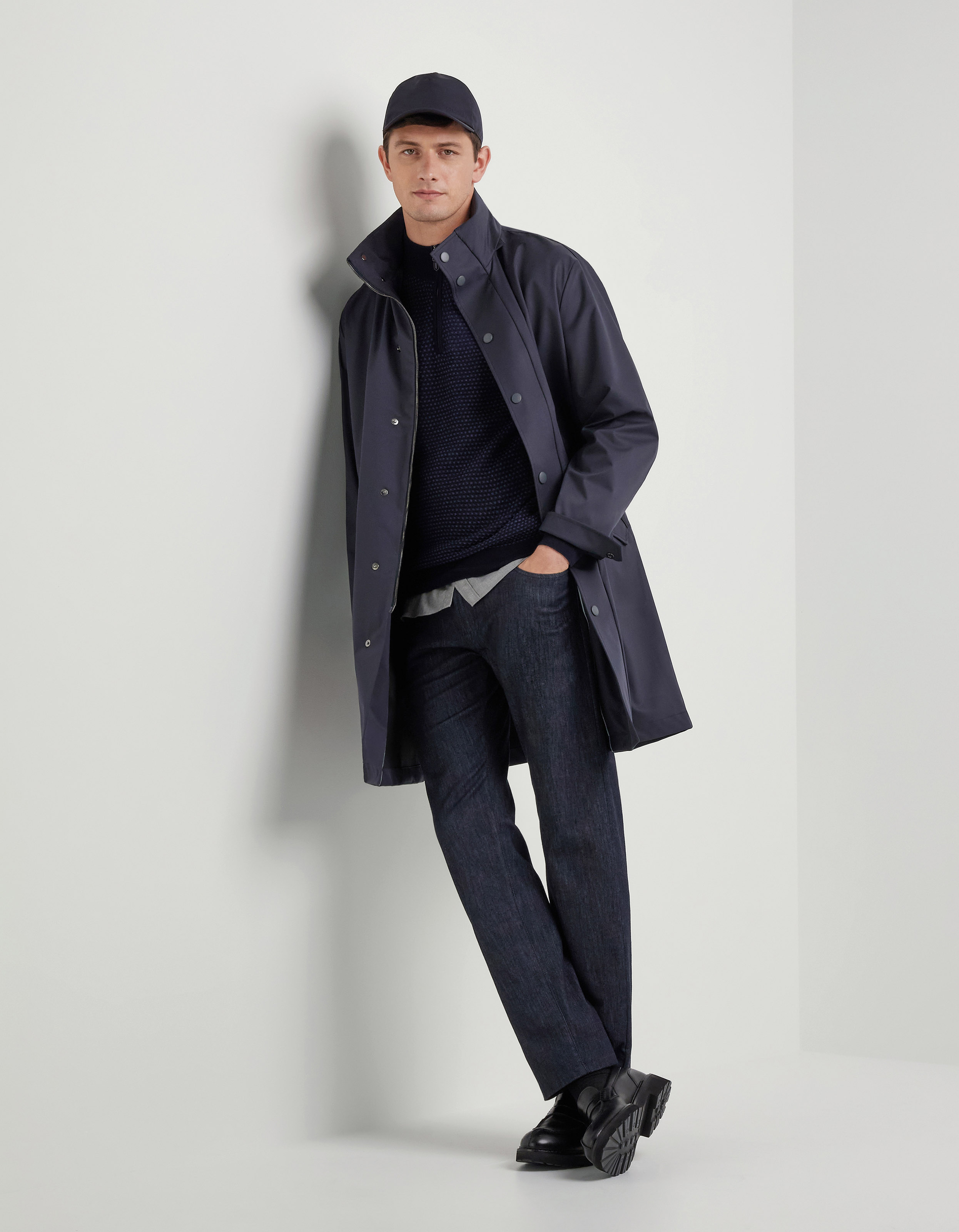 Blue technical fabric jacket