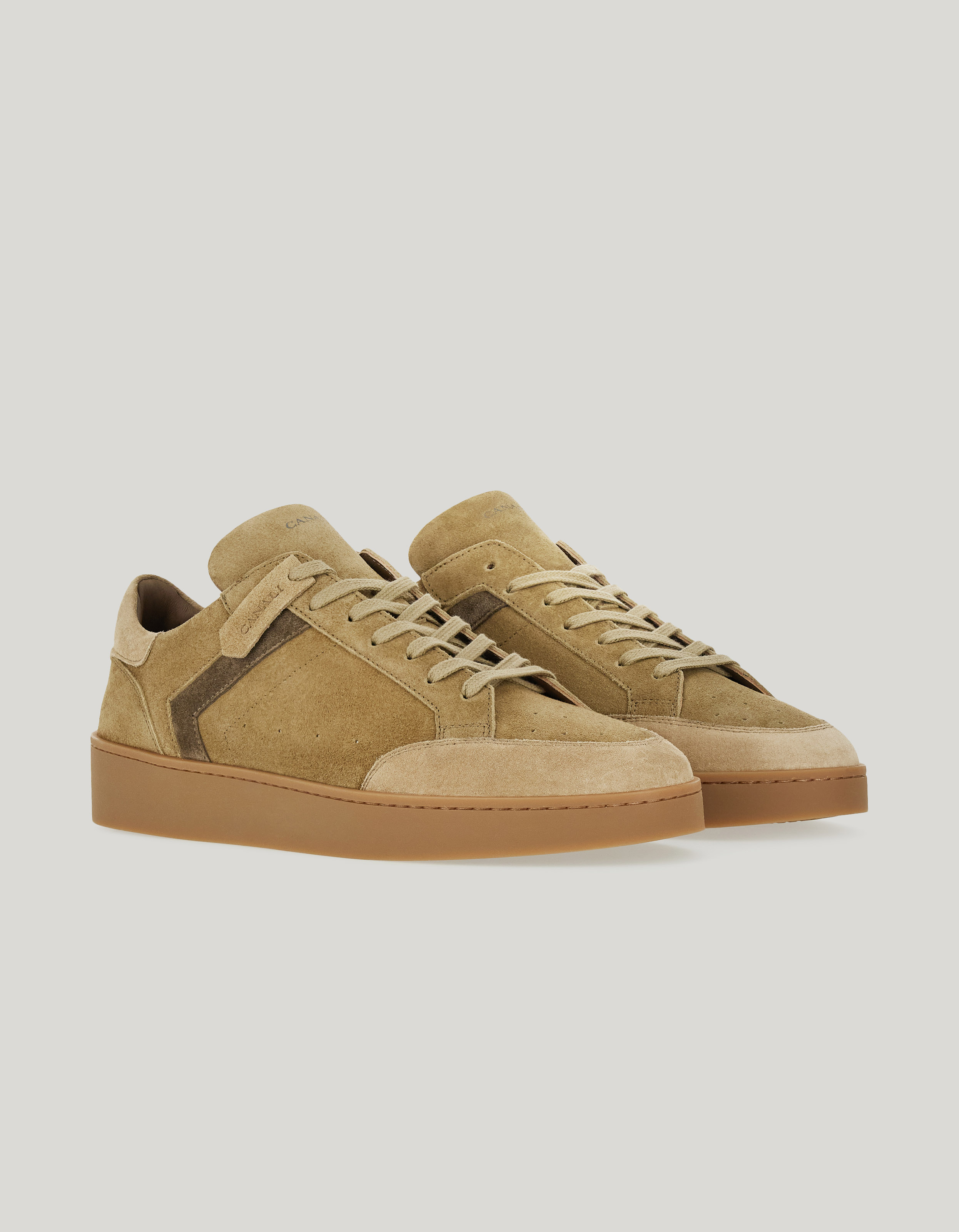 Canali Nuvola sneakers with rubber sole in beige suede 