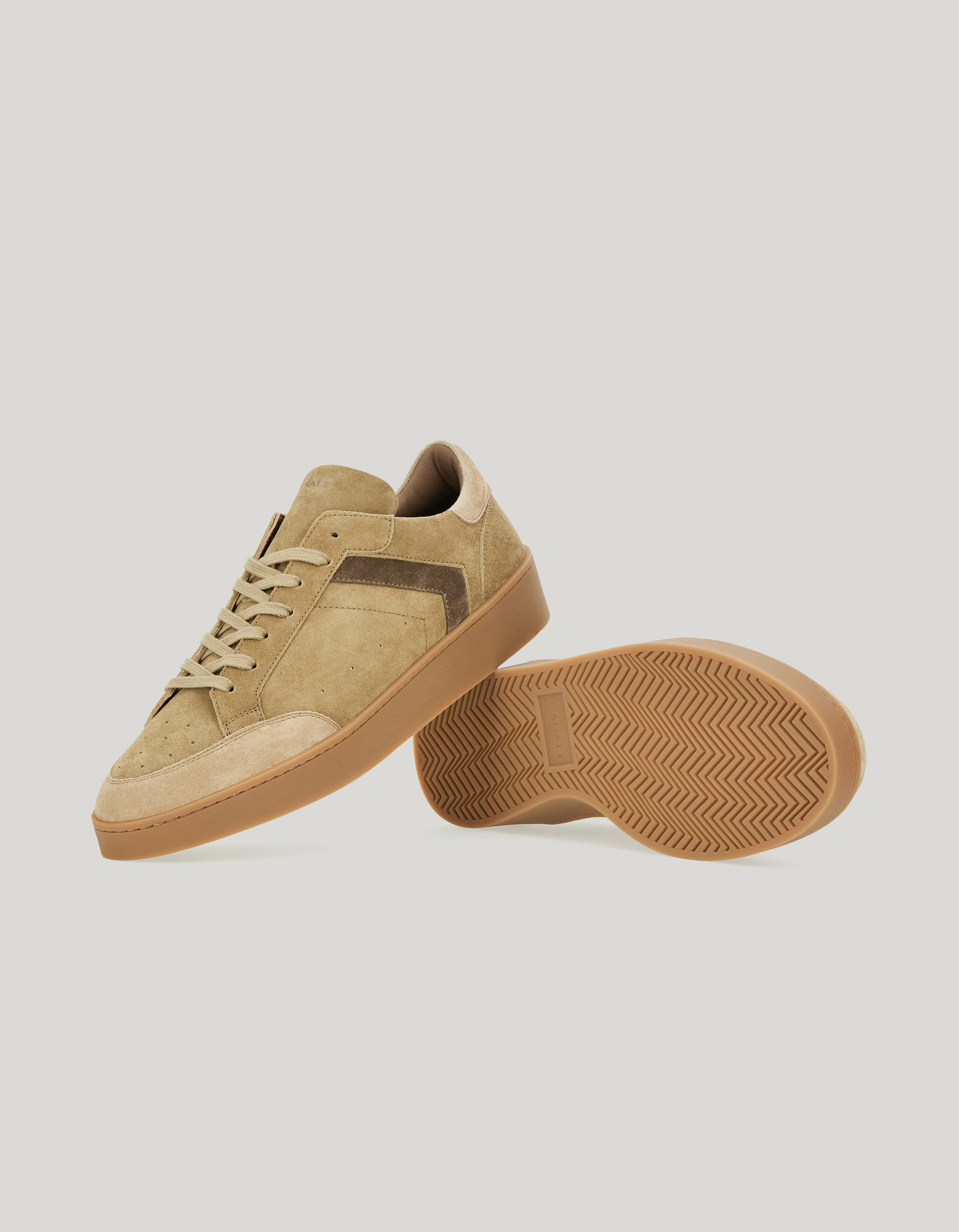 Canali Nuvola sneakers with rubber sole in beige suede