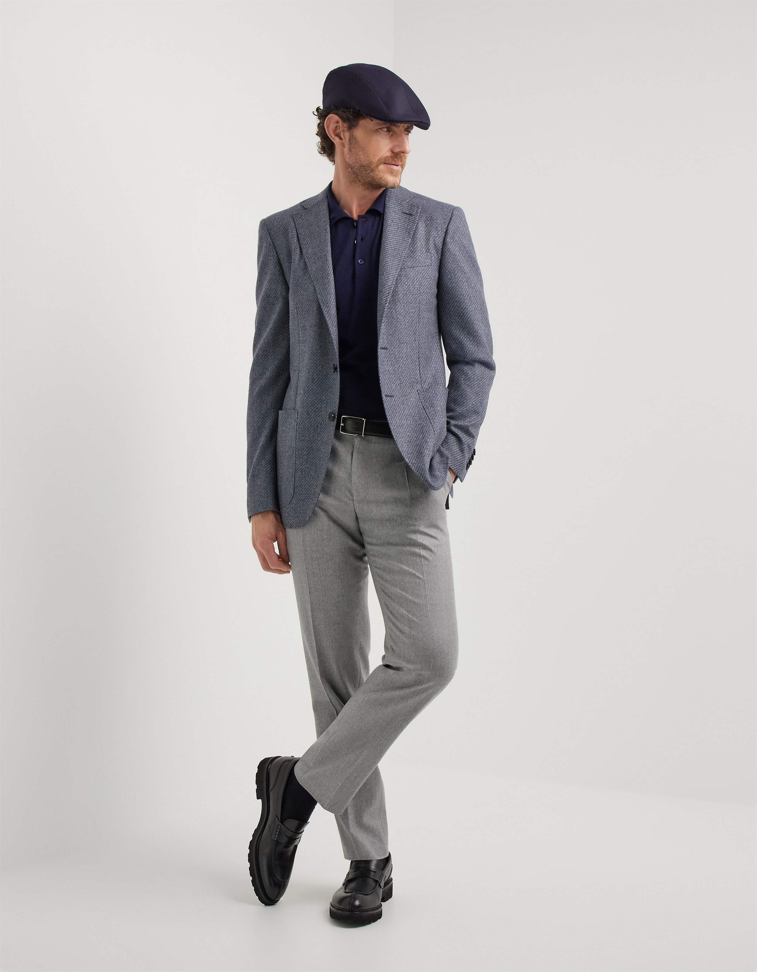 Kei Light Blue Modern Fit Jacket in Pure Wool