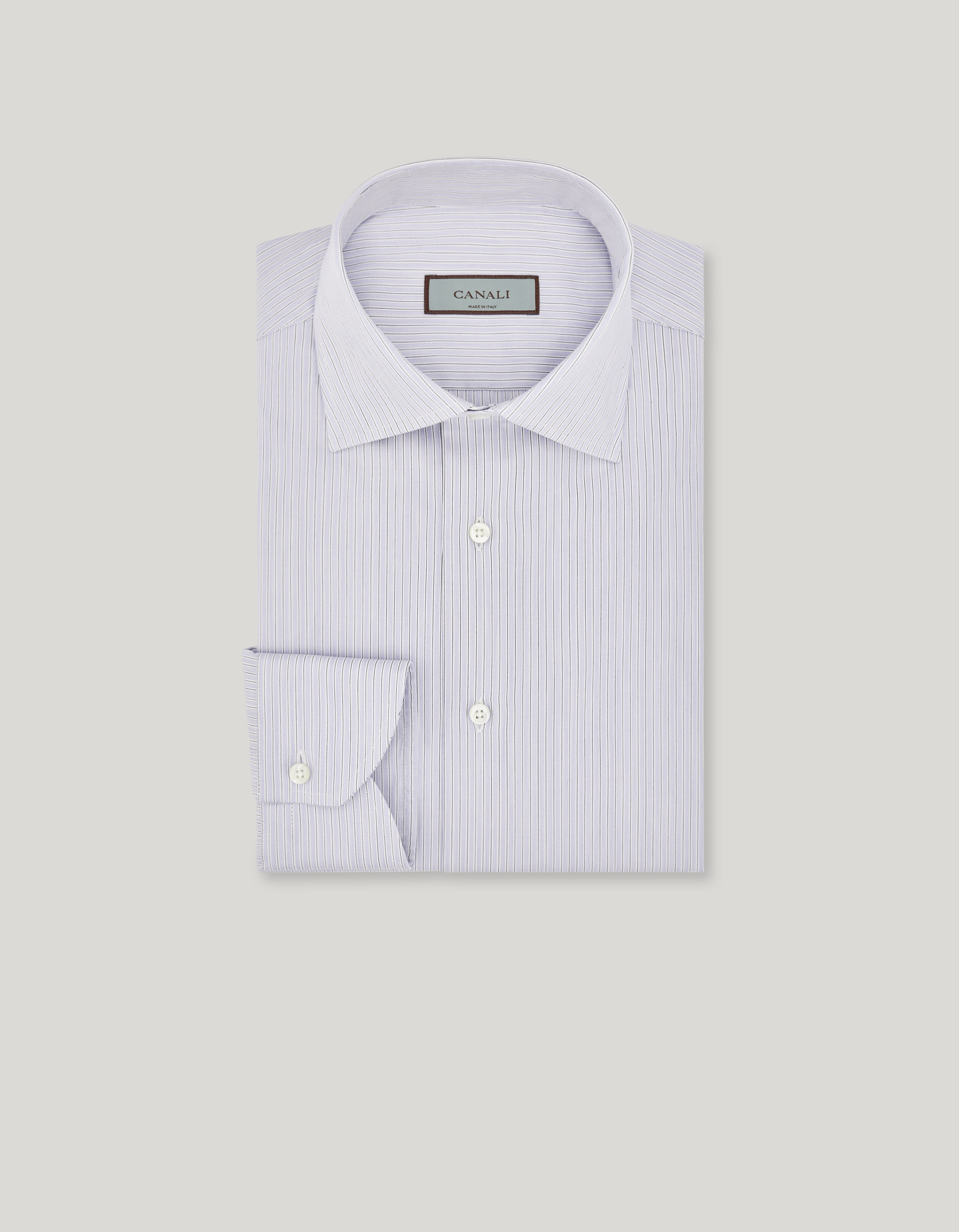 Light blue and blue check regular-fit shirt in cotton 