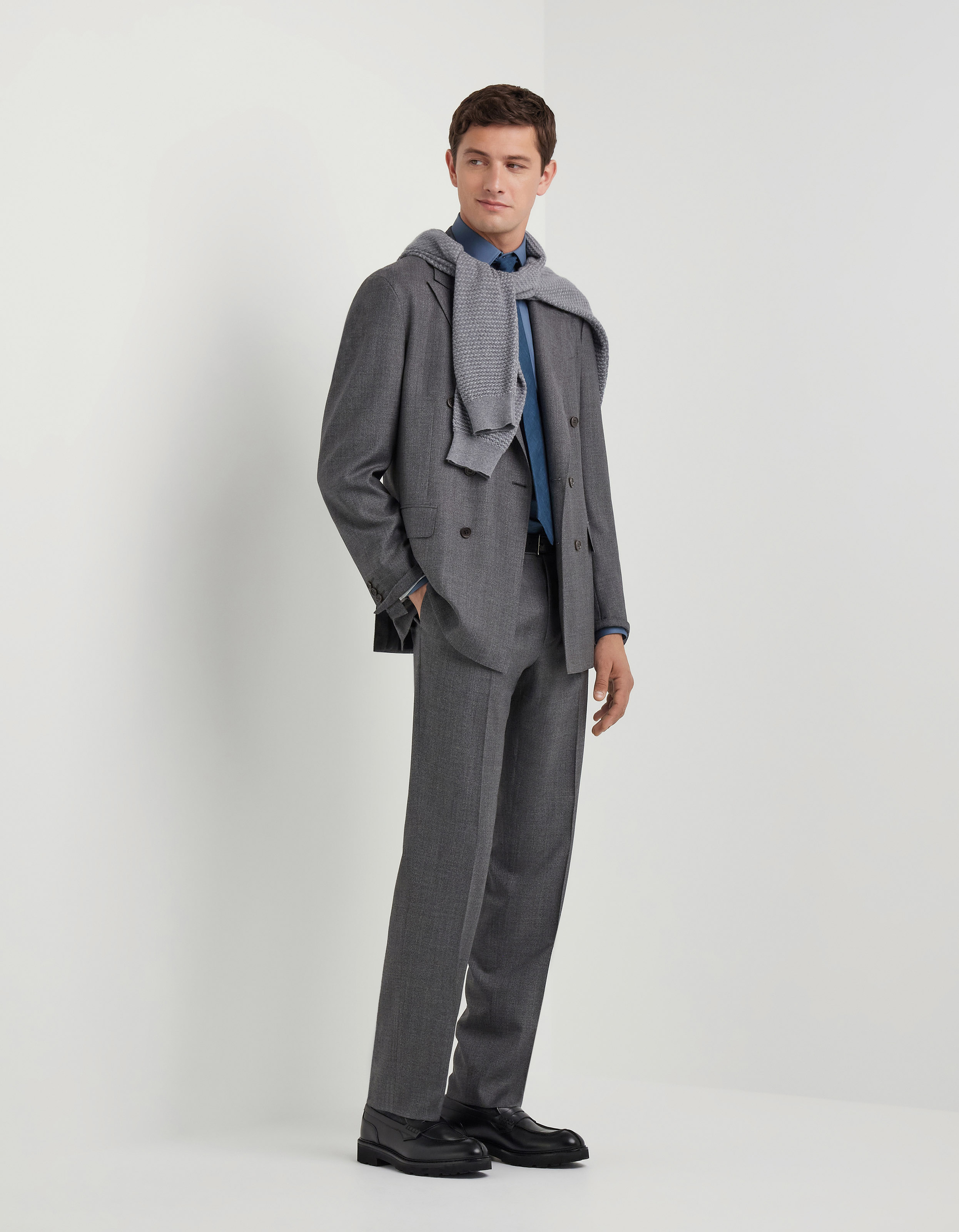 Gray pure wool suit