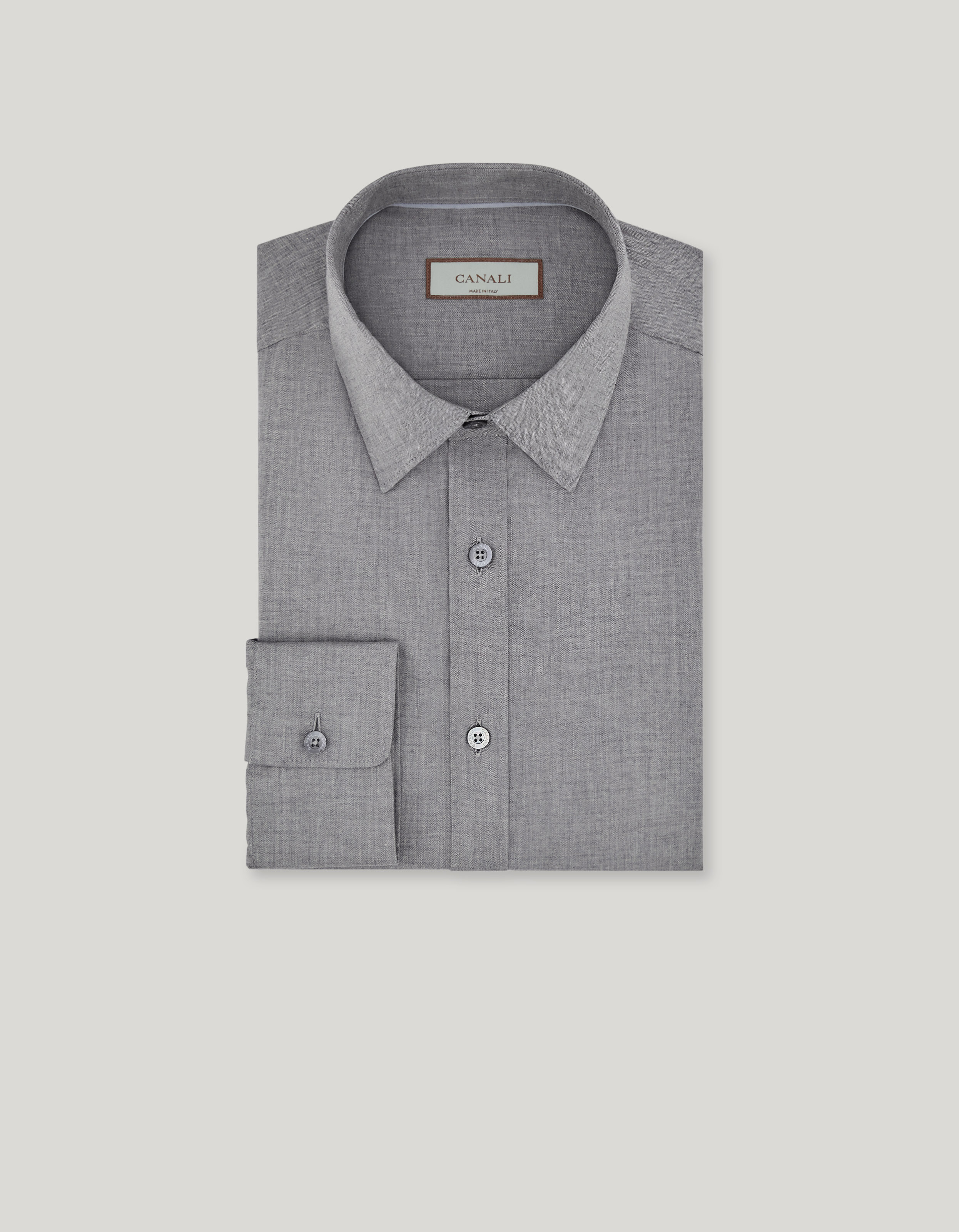 Casual regular fit micro-structured cotton shirt 