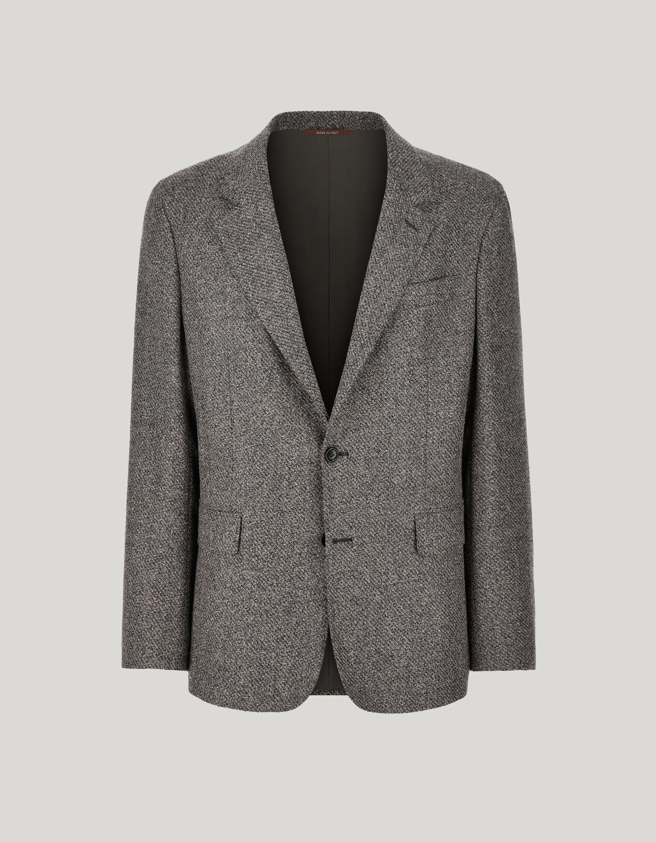 Beige and grey wool blend jacket 
