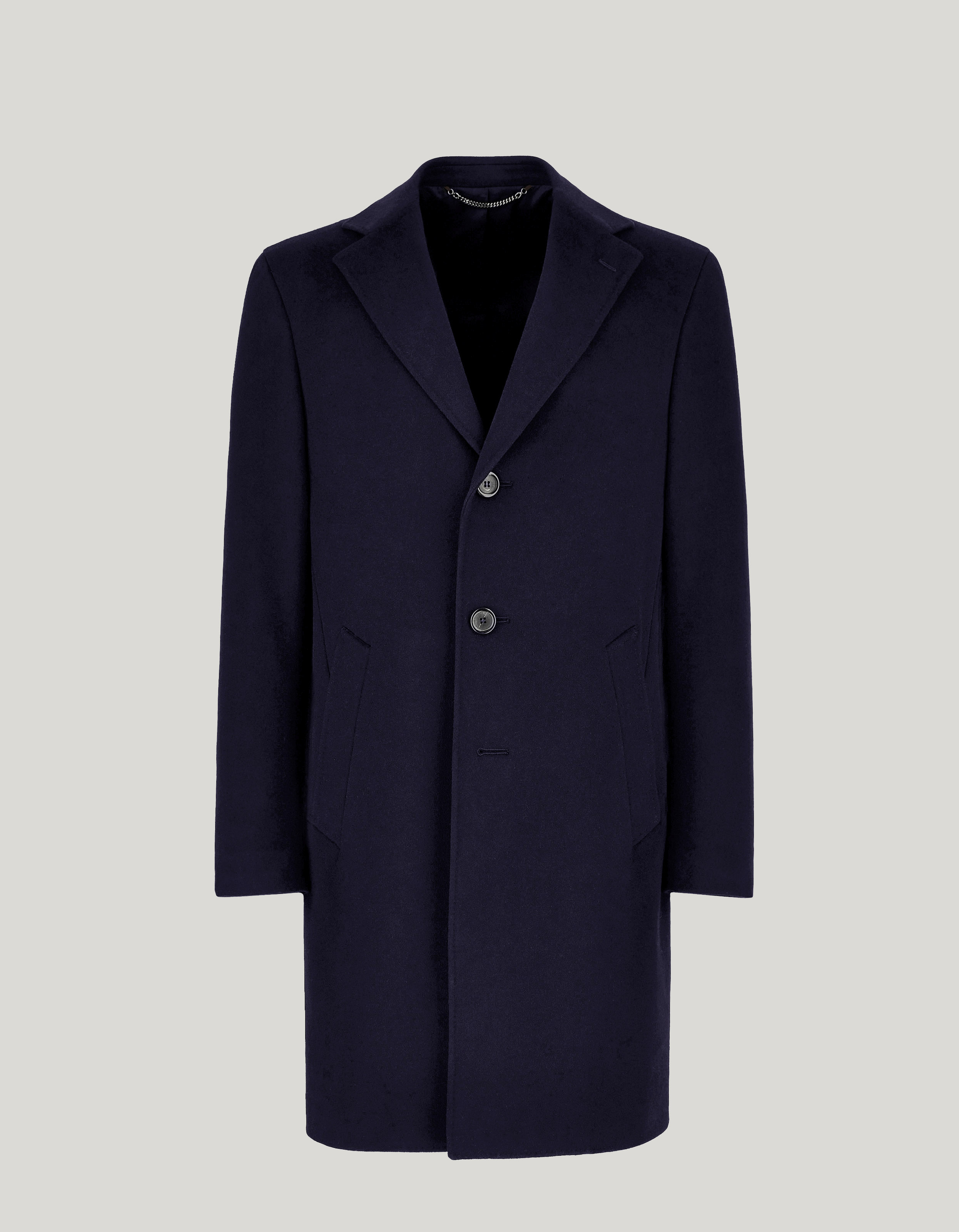 Navy blue coat in wool and cashmere 