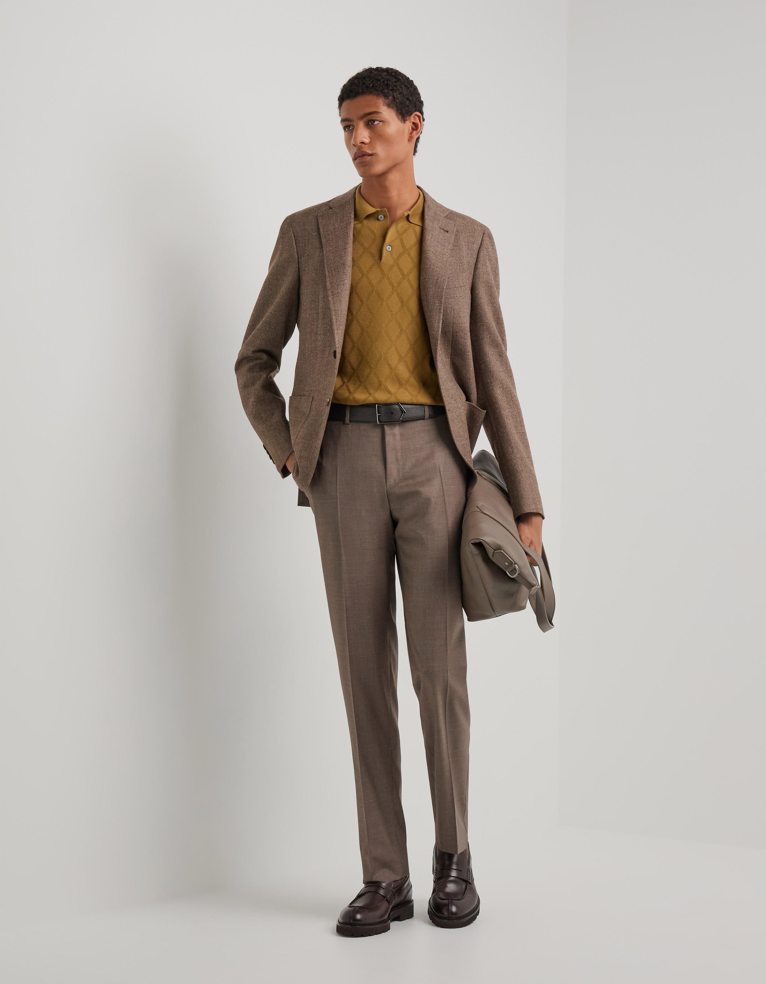 Brown pants in 150's wool