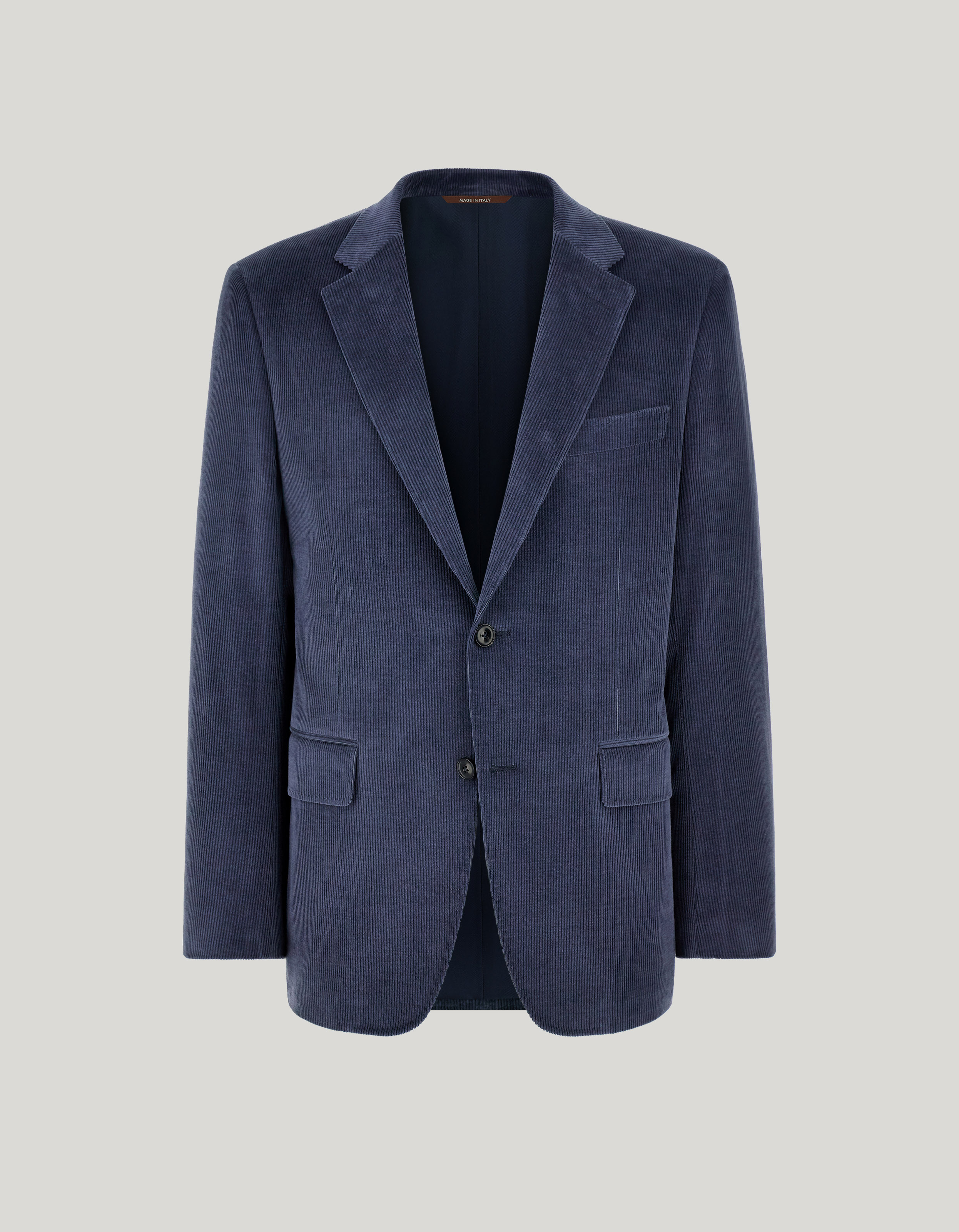 Blue stretch cotton and cashmere jacket 