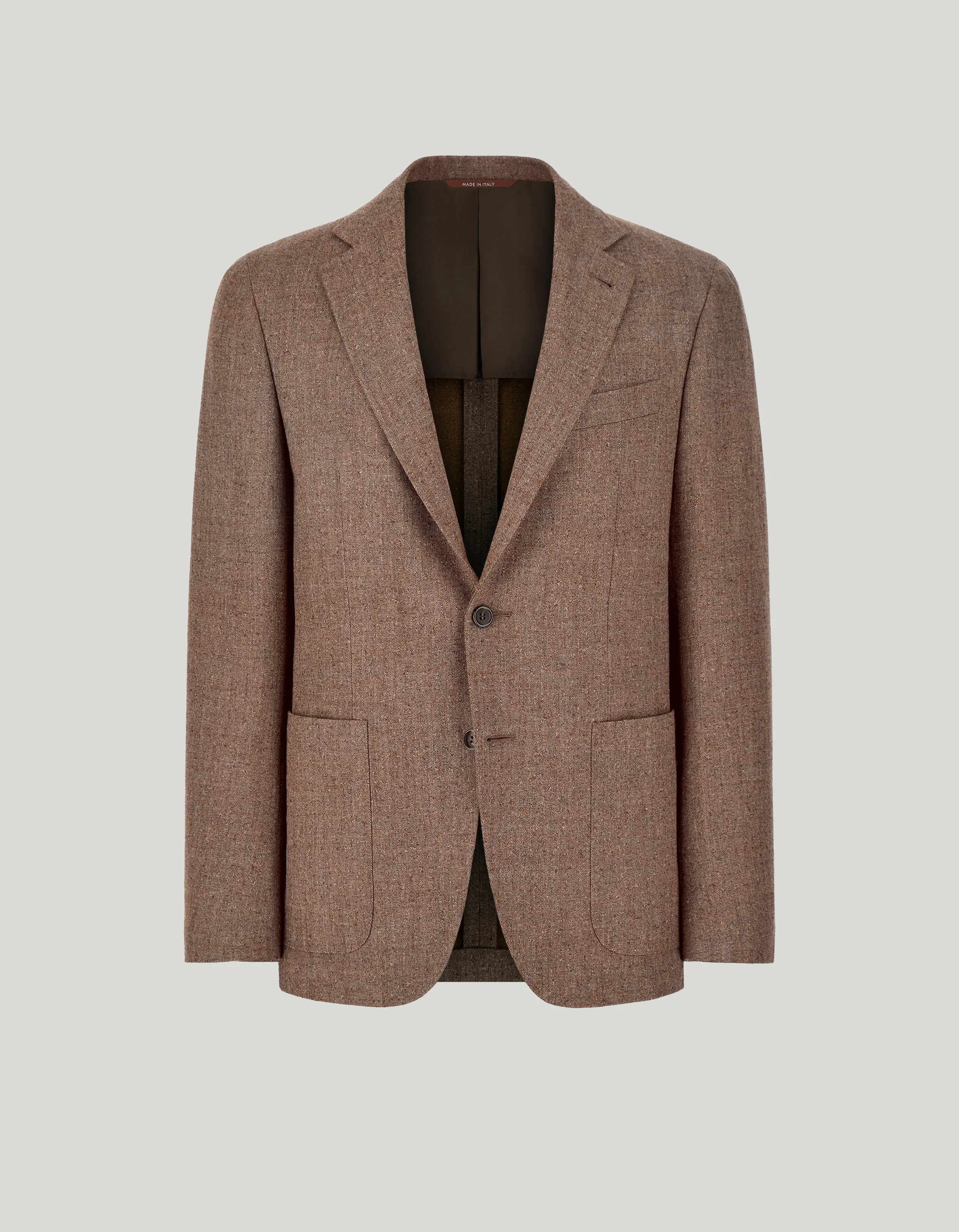 Brown Kei modern-fit jacket in pure wool 