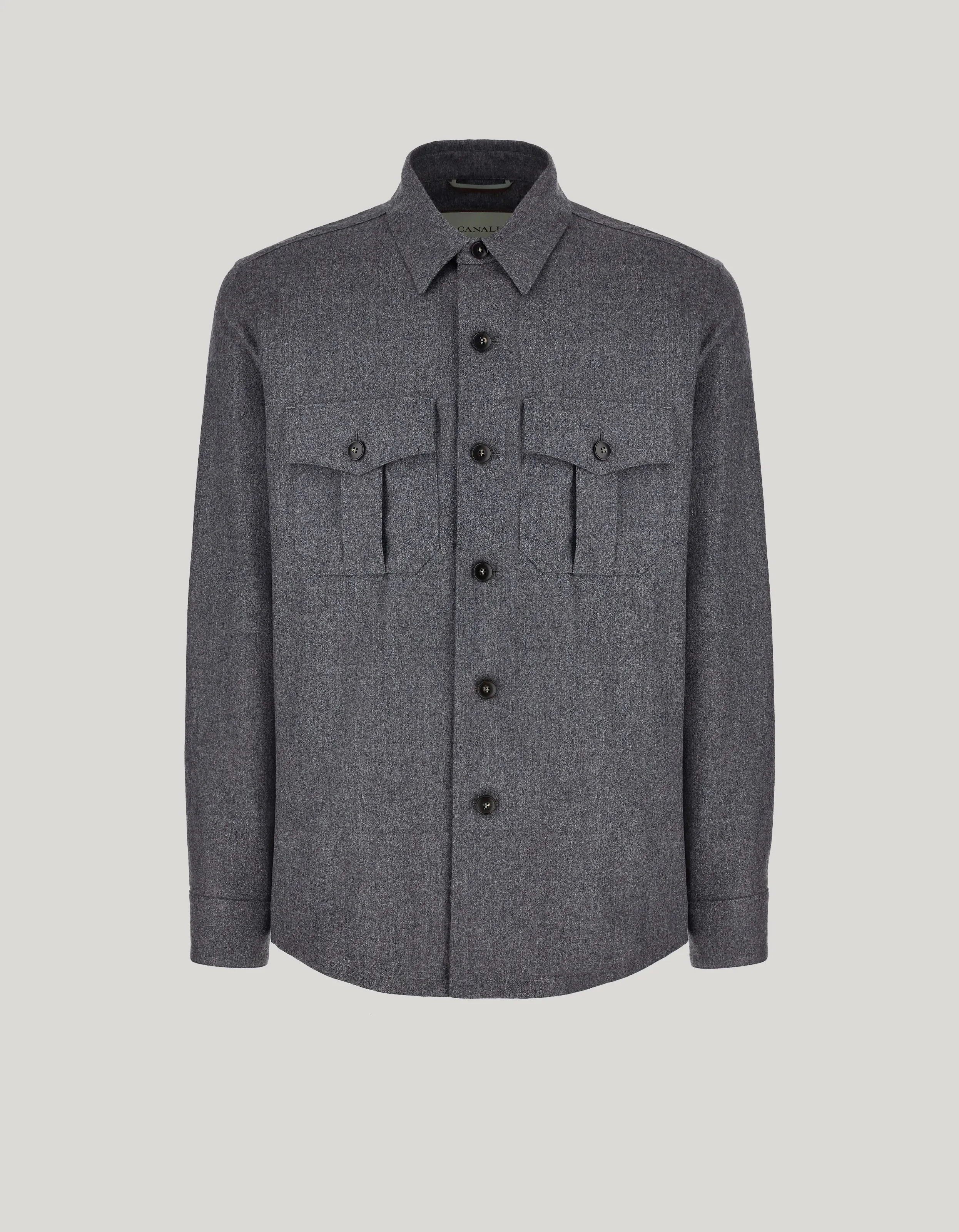 Gray pure wool shirt jacket - Impeccabile 