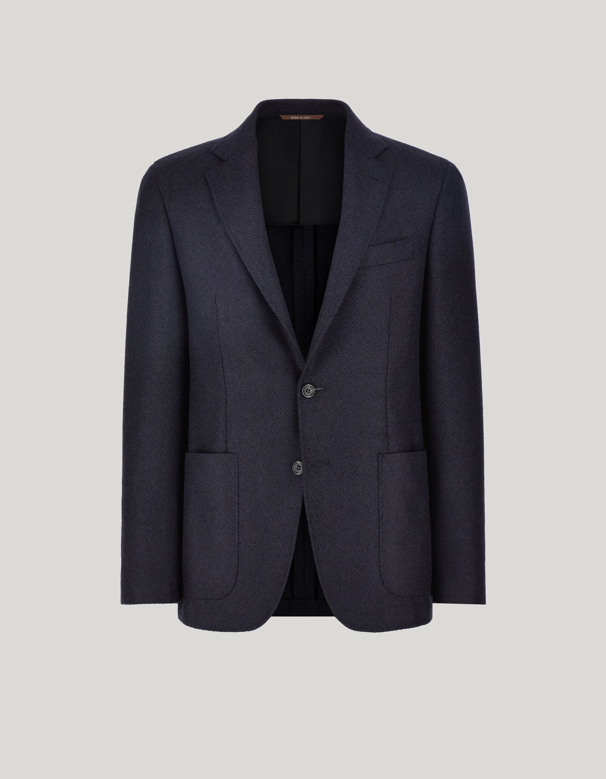 Kei navy blue modern-fit jacket in wool blend 