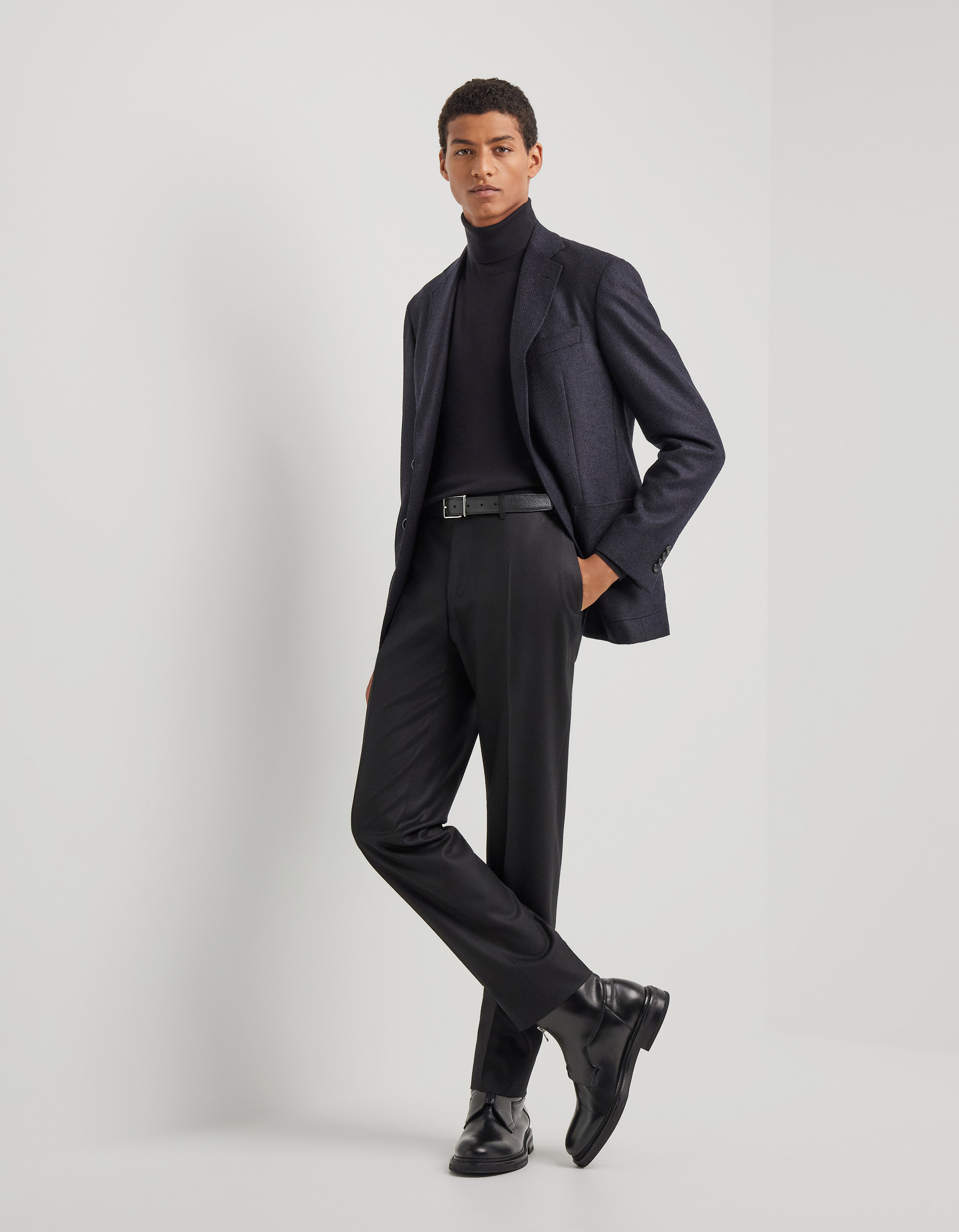 Kei navy blue modern-fit jacket in wool blend