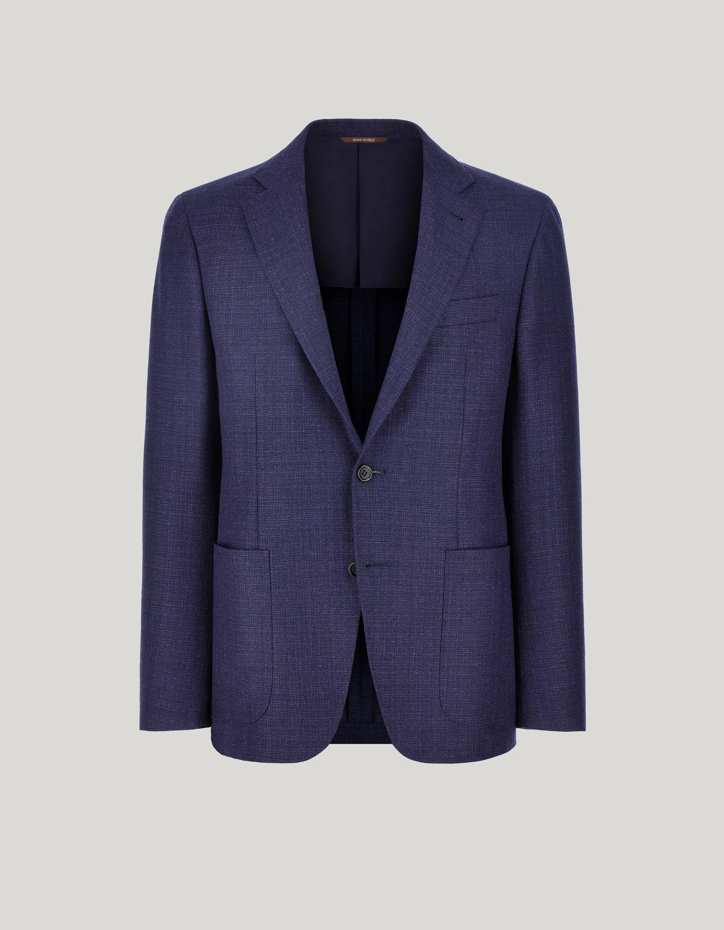 Kei Blue Modern Fit Jacket in Pure Wool 
