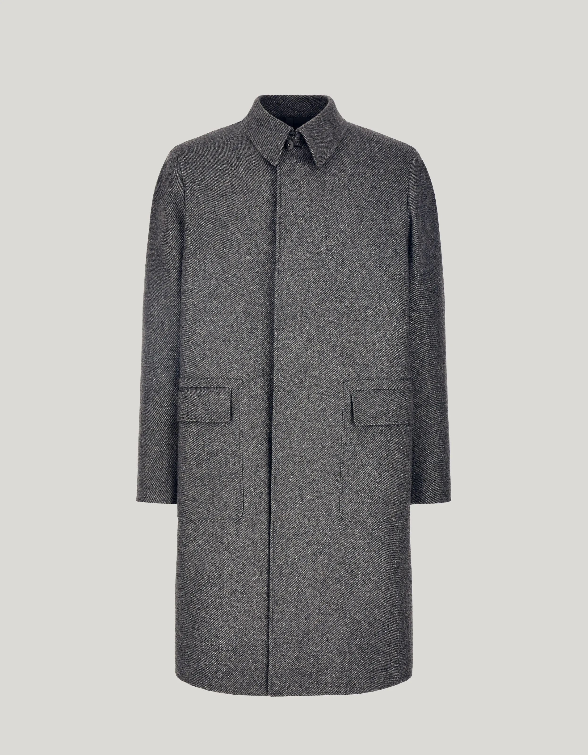 Canali Nuvola gray silk wool coat 
