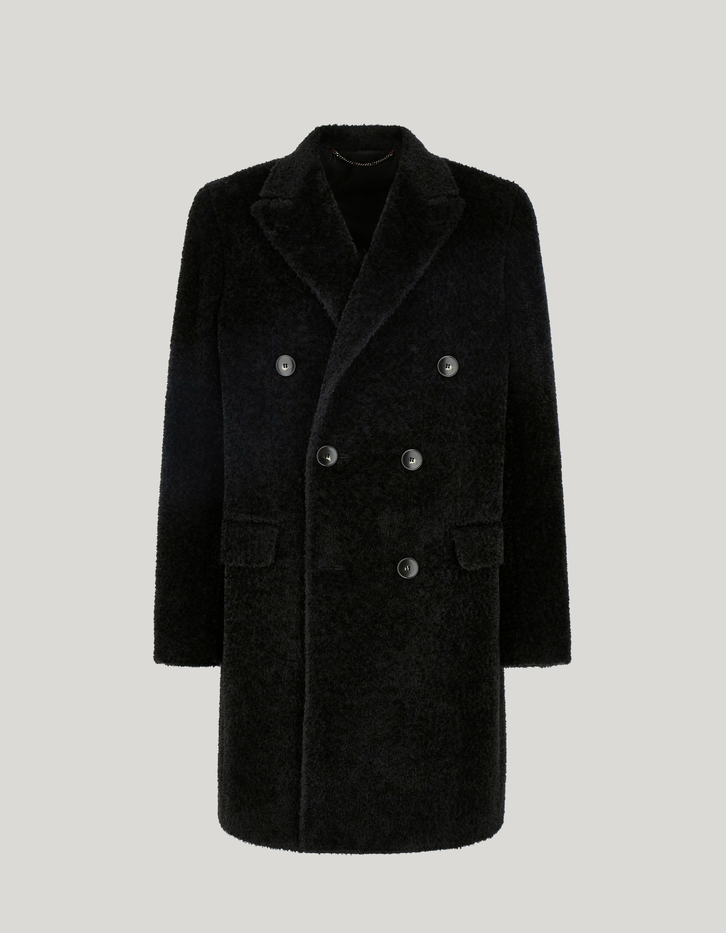 Black alpaca wool coat 