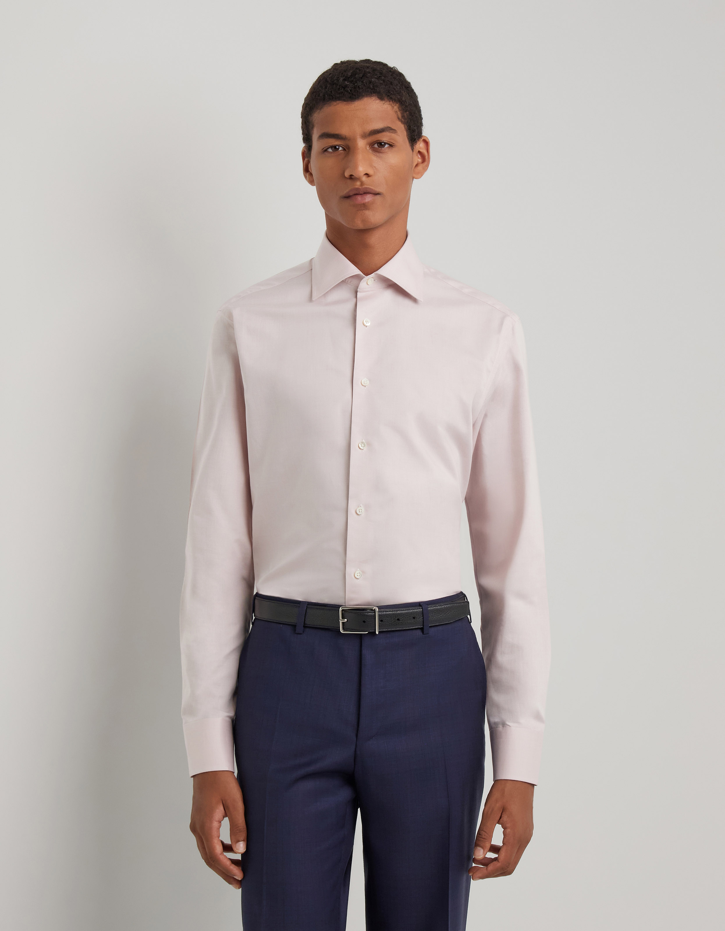 Pink regular-fit shirt in Impeccabile cotton