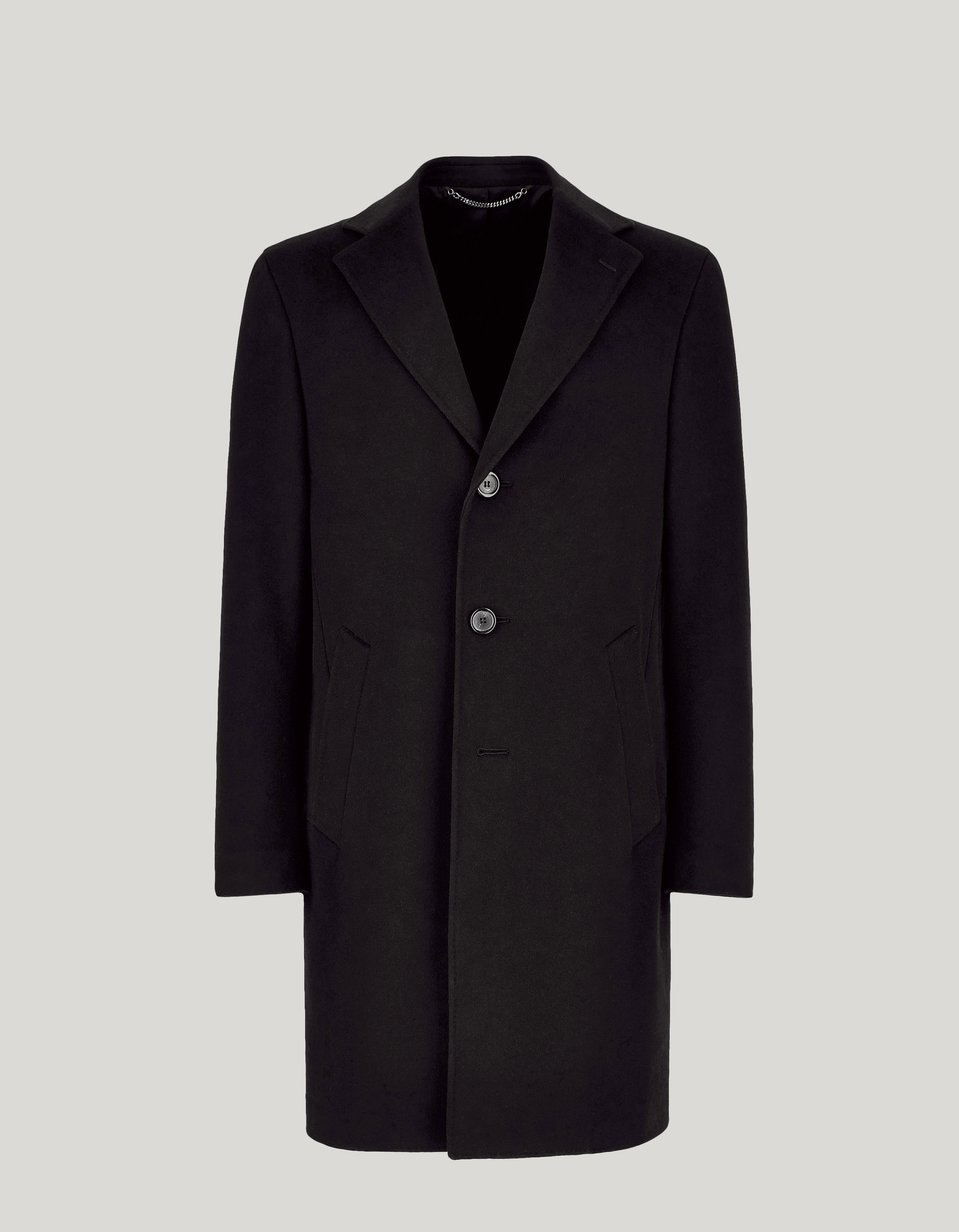 Black coat in wool and cashmere 