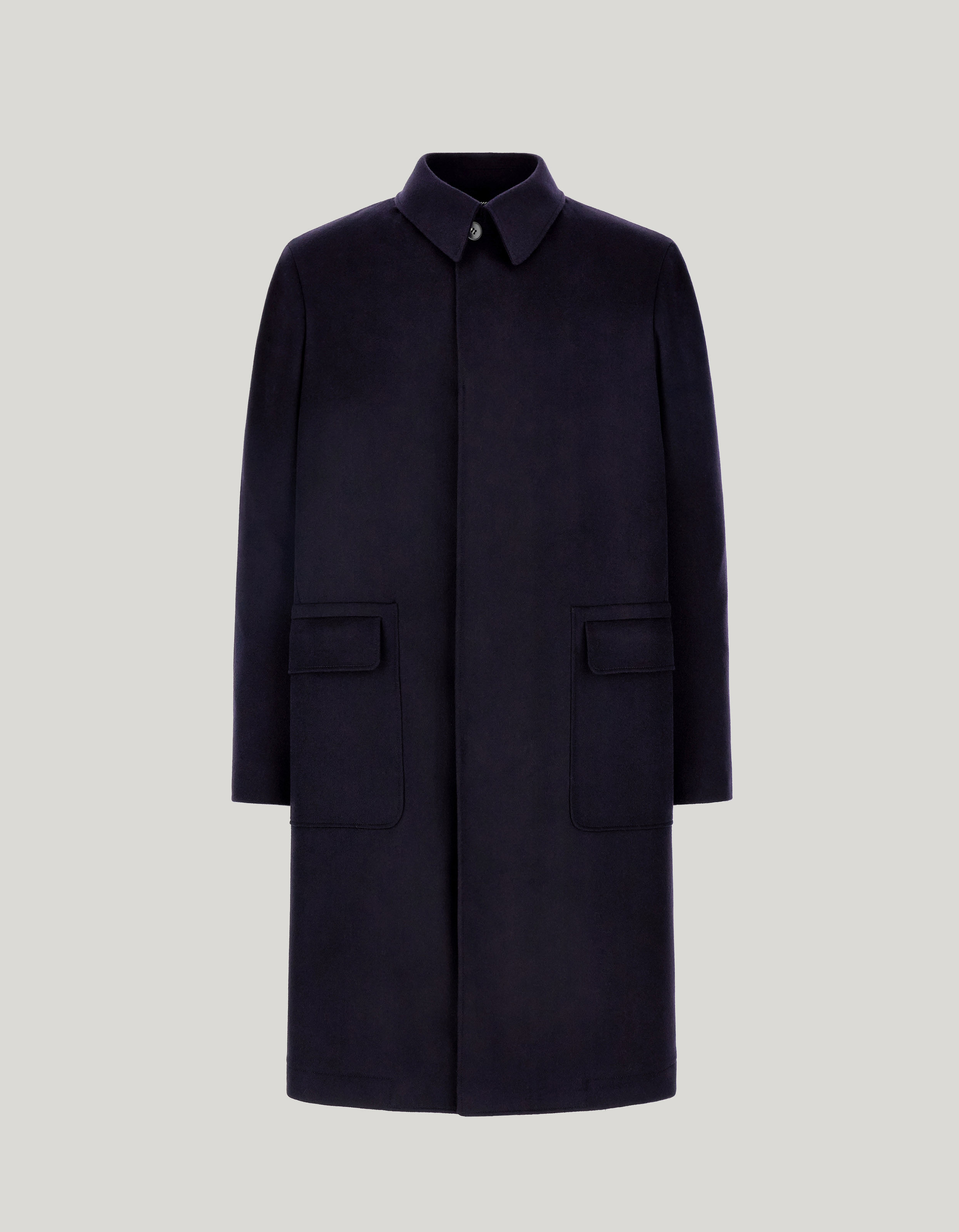 Canali Nuvola navy blue pure wool coat 