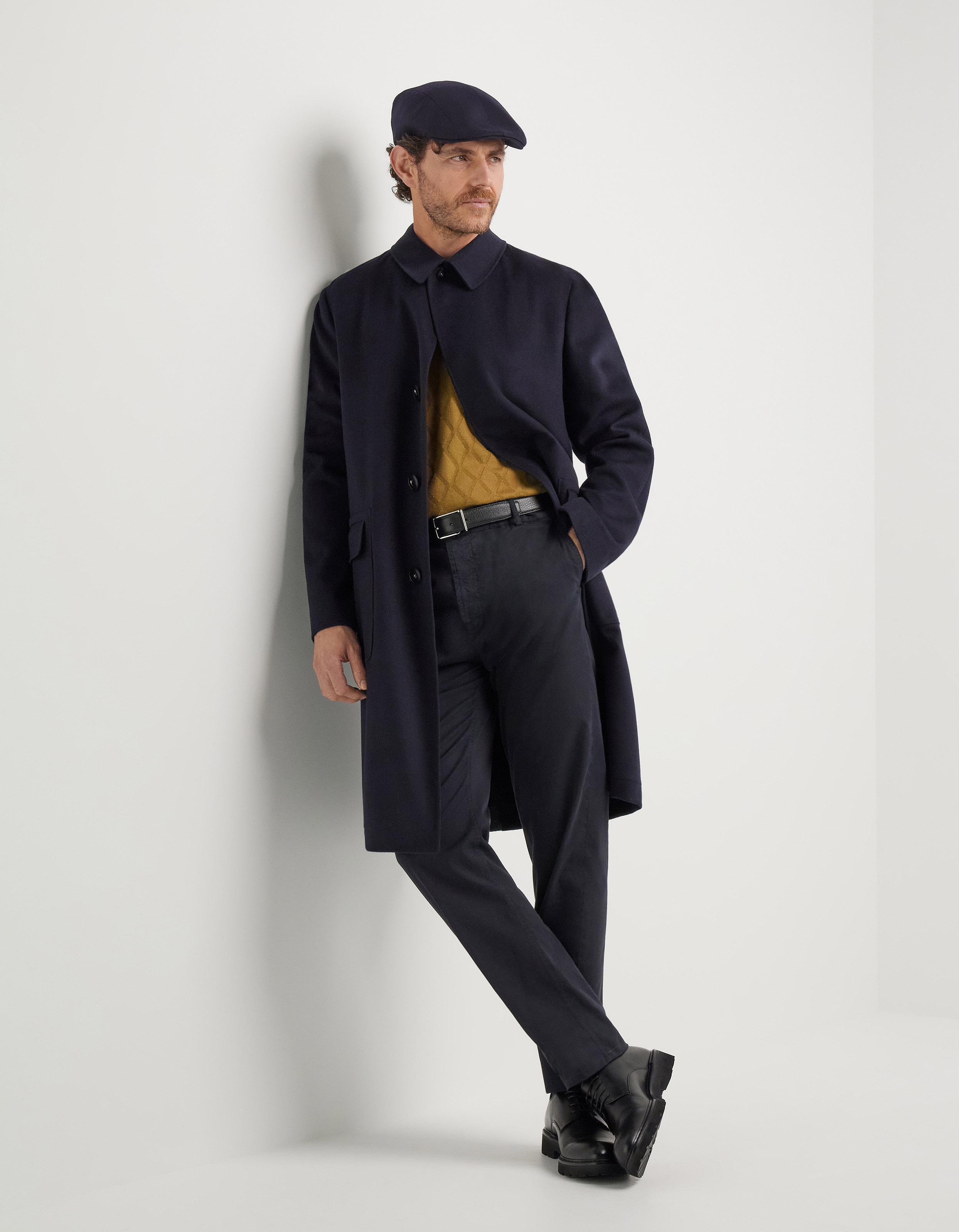 Canali Nuvola navy blue pure wool coat