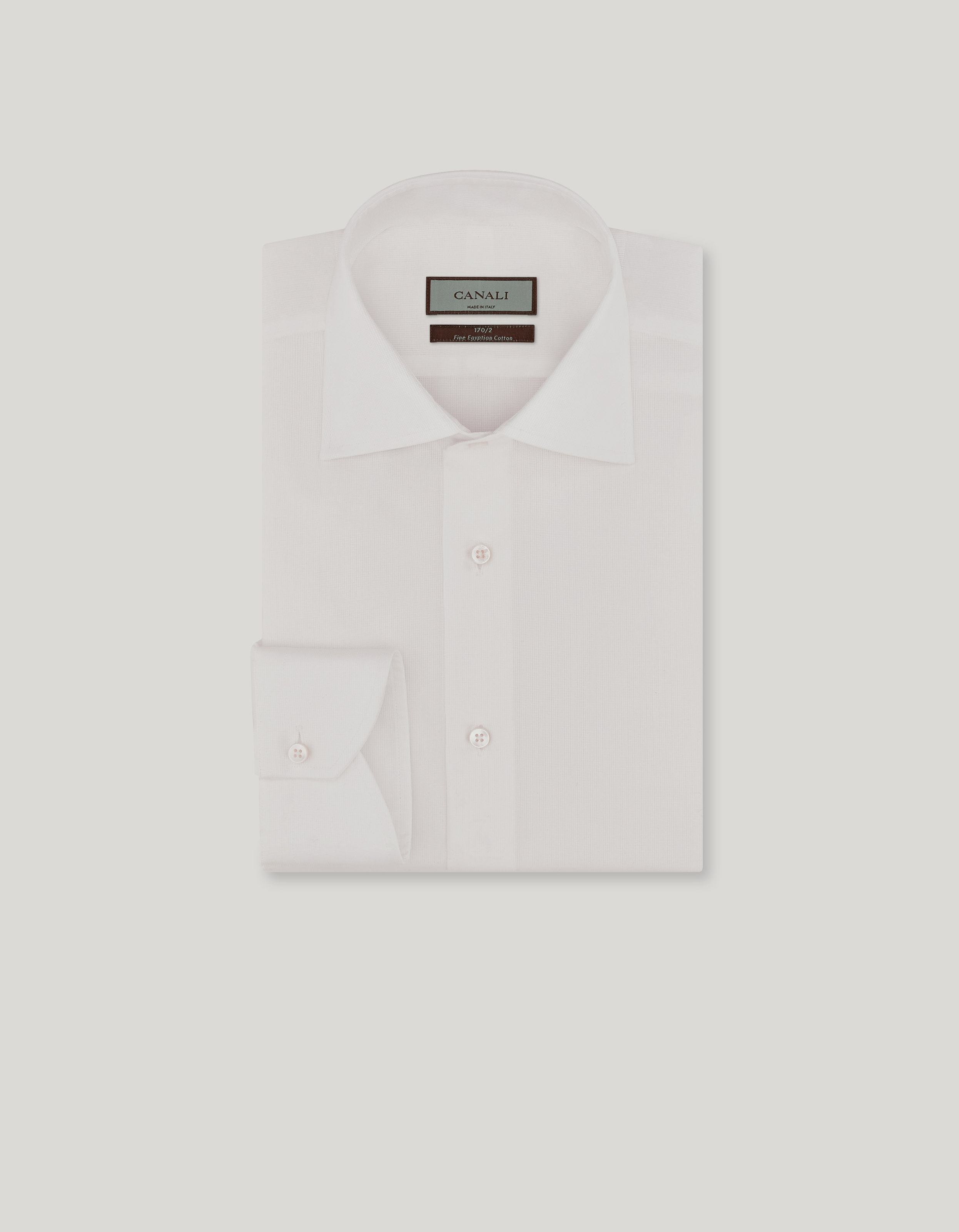 Regular fit shirt in white 170/2 micro-patterned cotton 