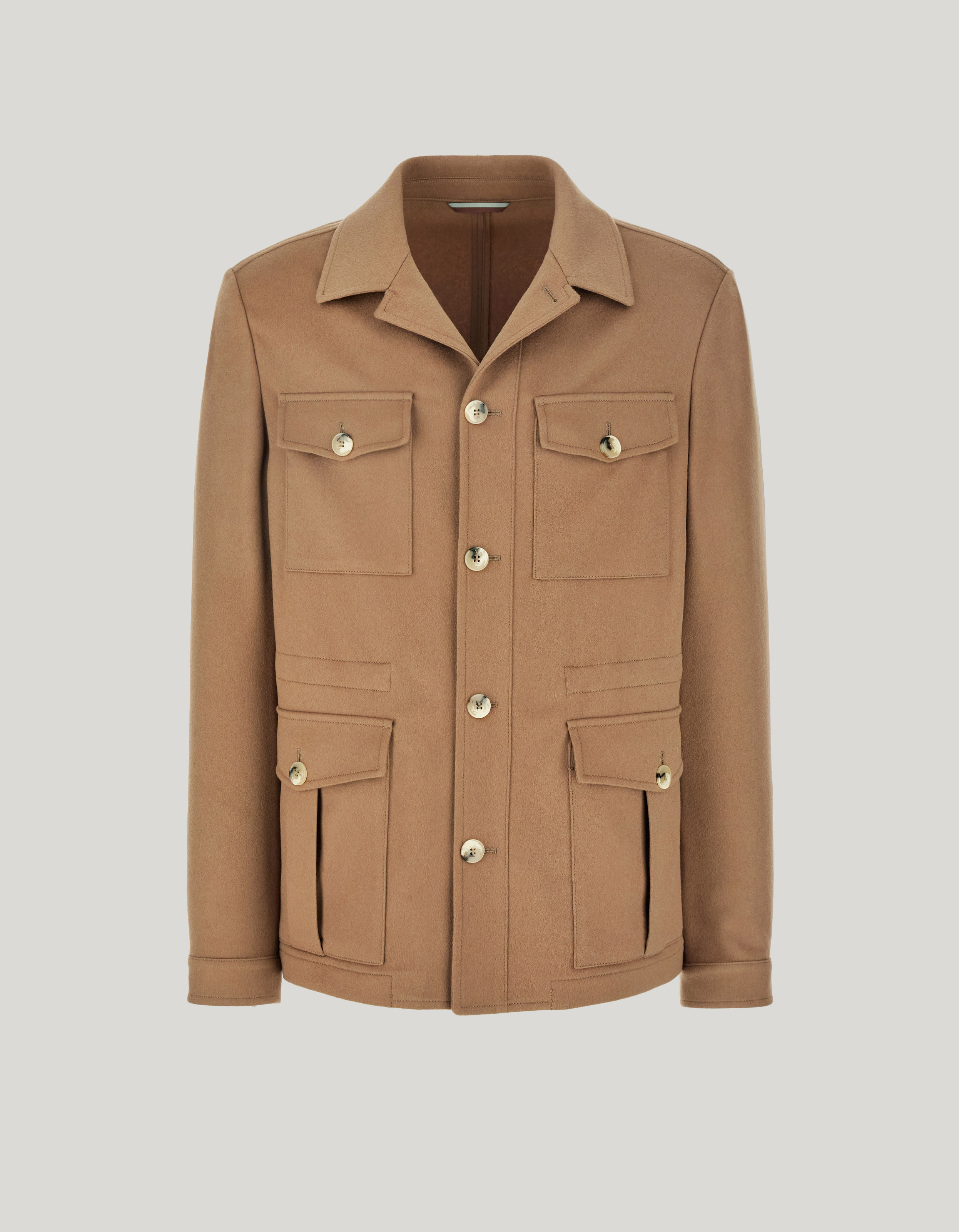 Camel-colored Exclusive unlined jacket in pure cashmere 