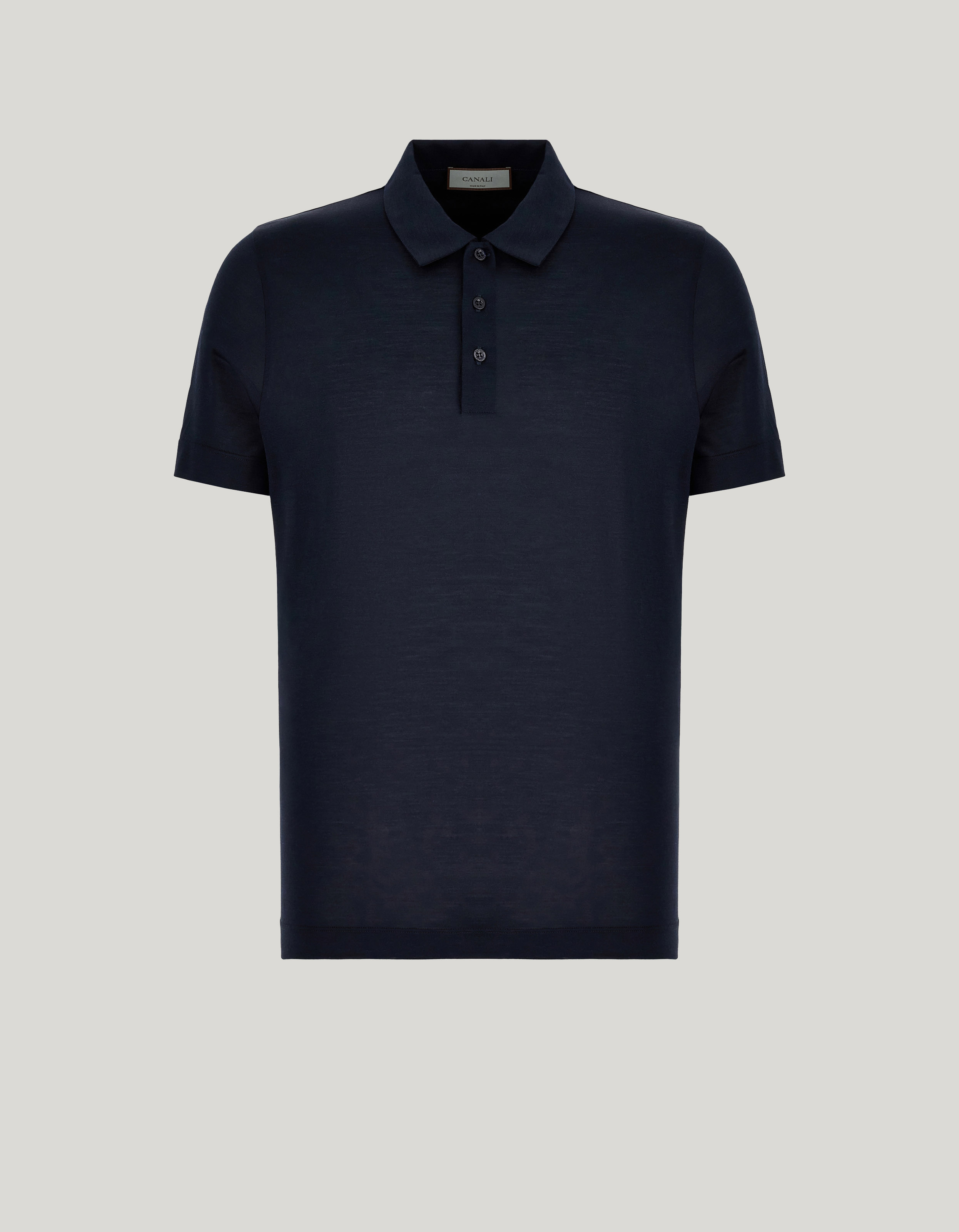 Dark navy silk polo shirt 