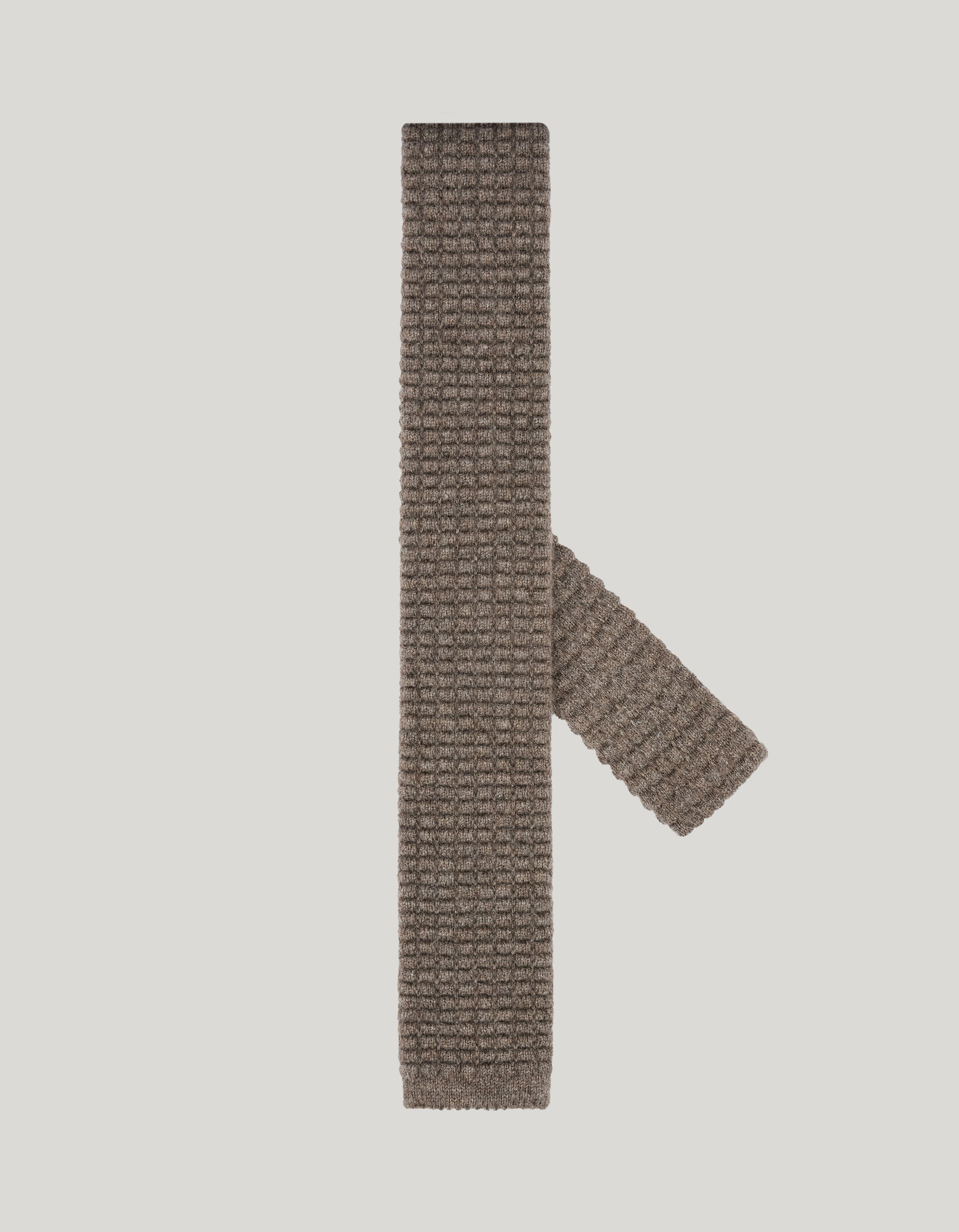 beige cashmere knit tie 