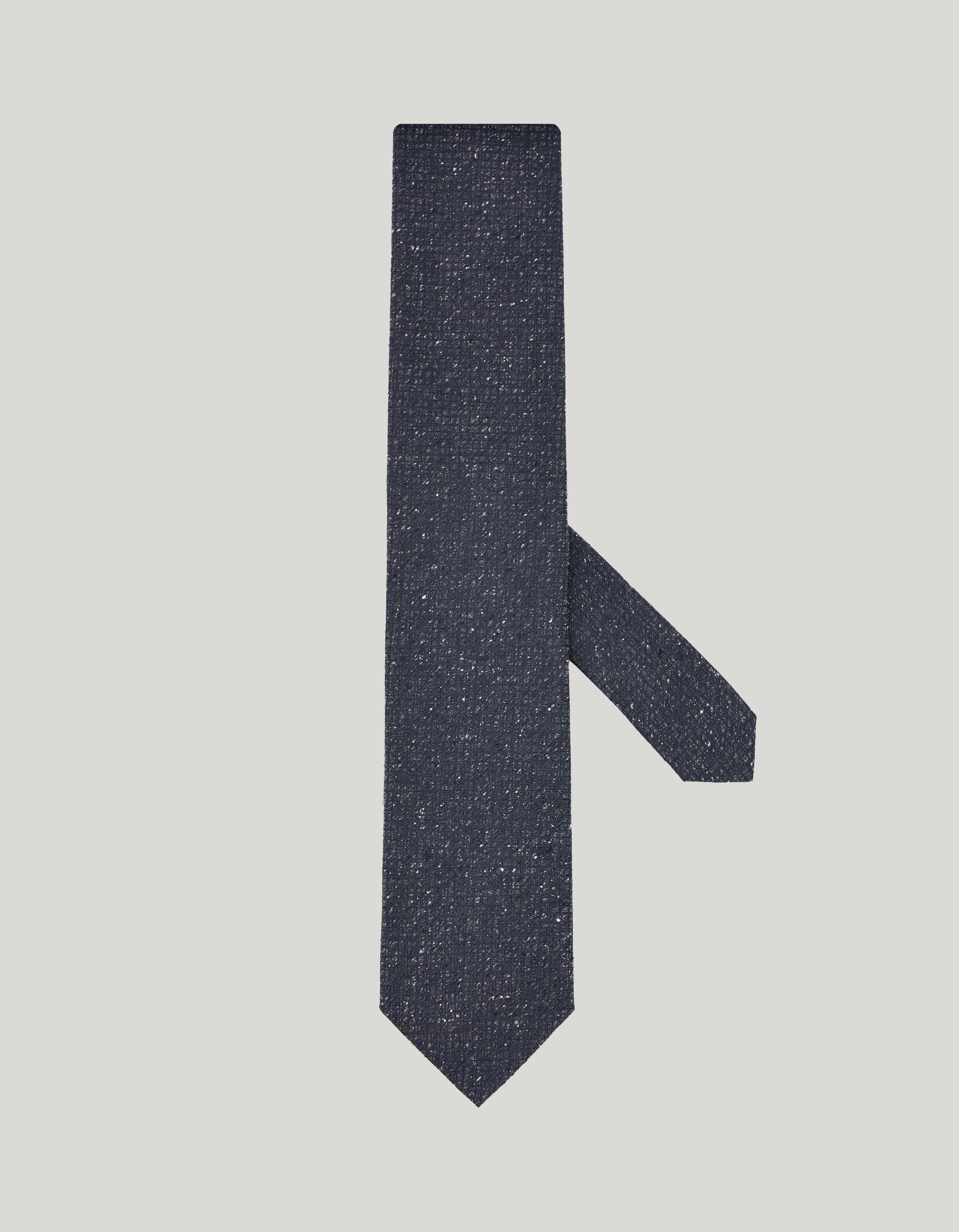 Gray silk patterned tie 