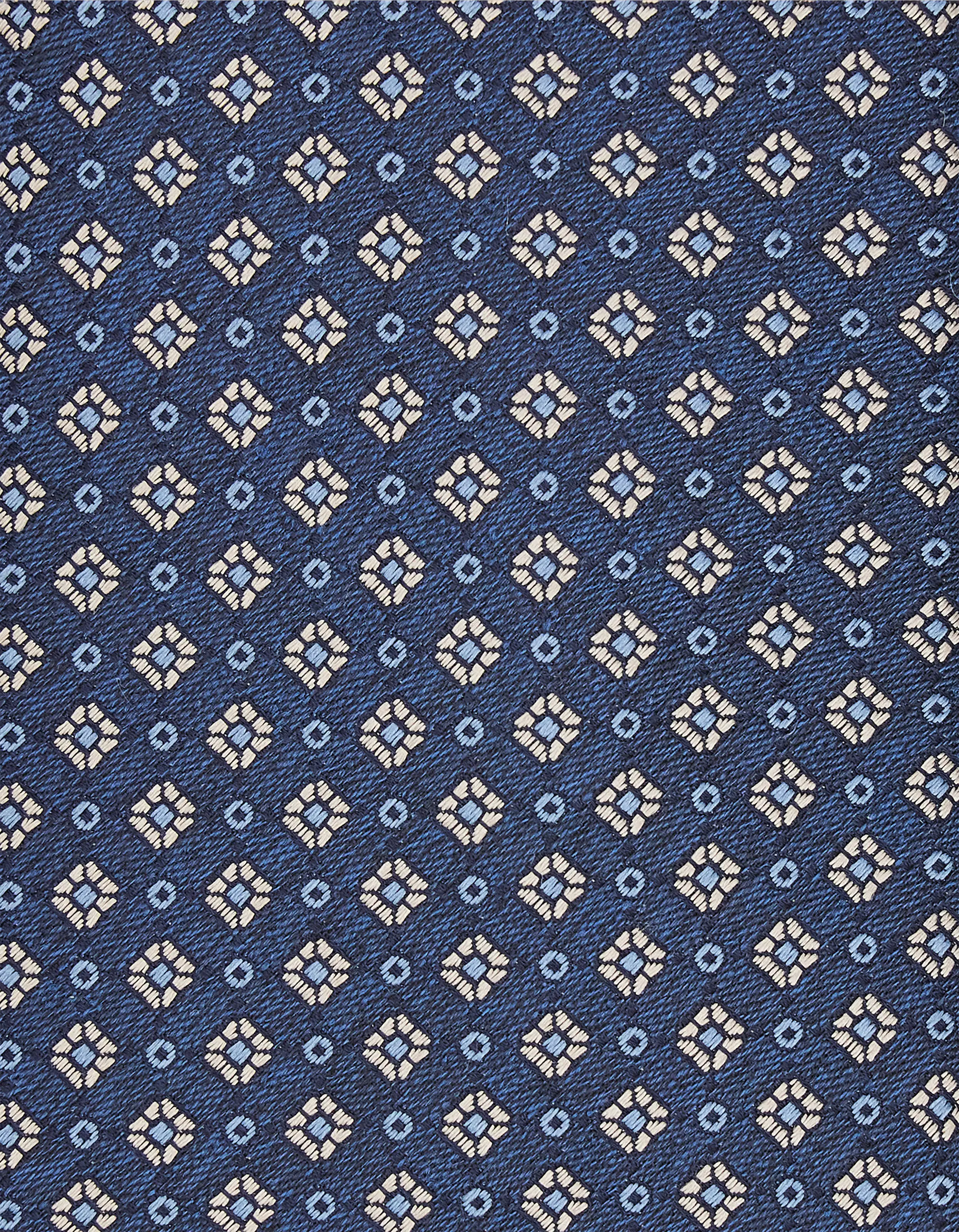 Blue silk tie, micro pattern