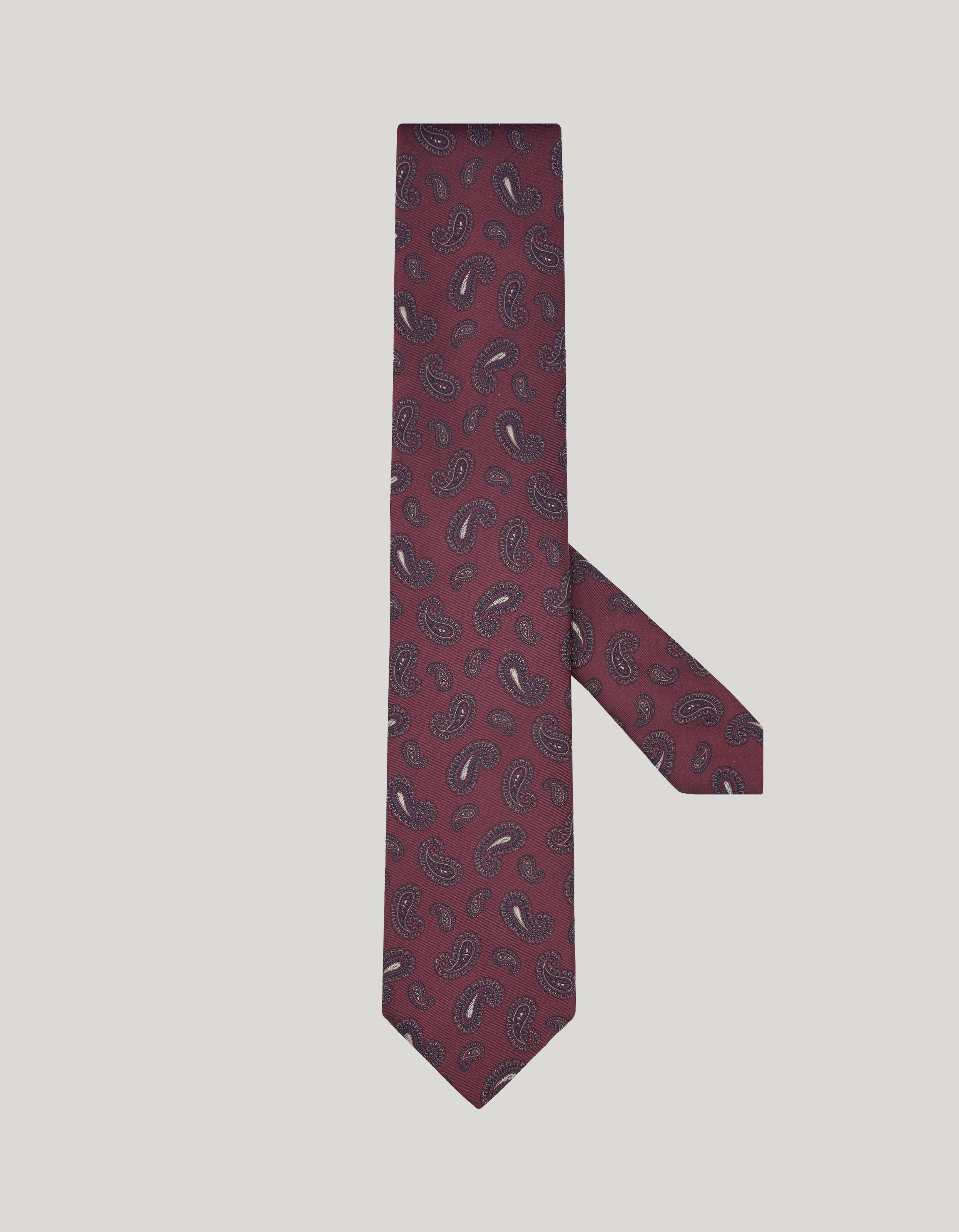 Bordeaux silk tie, paisley motif 