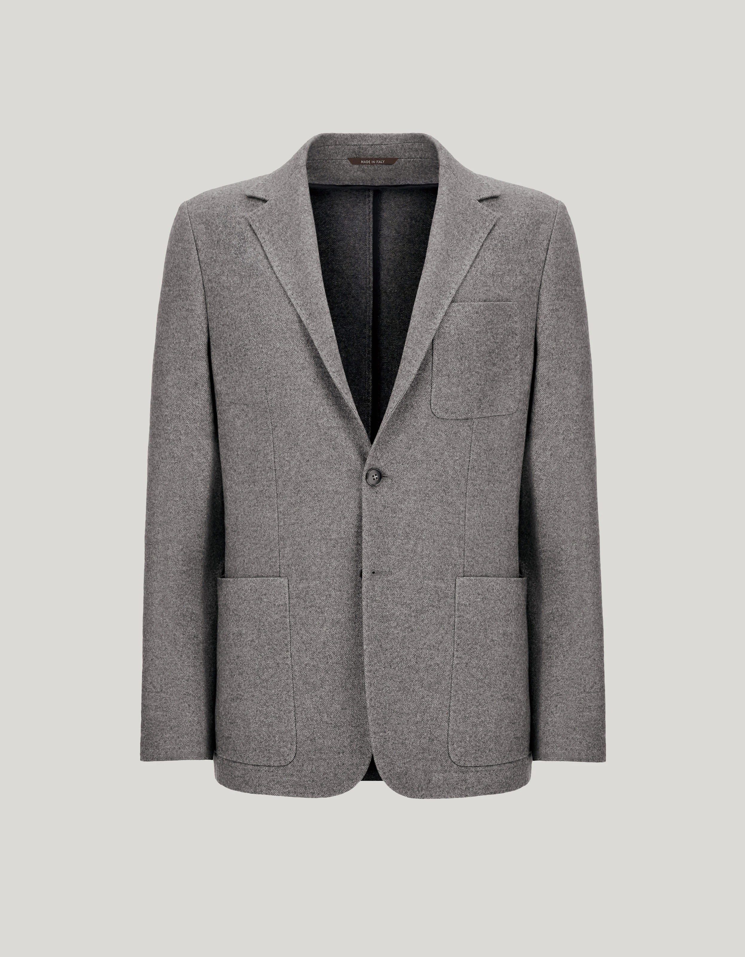 Jersey blazer in grey cashmere and silk 