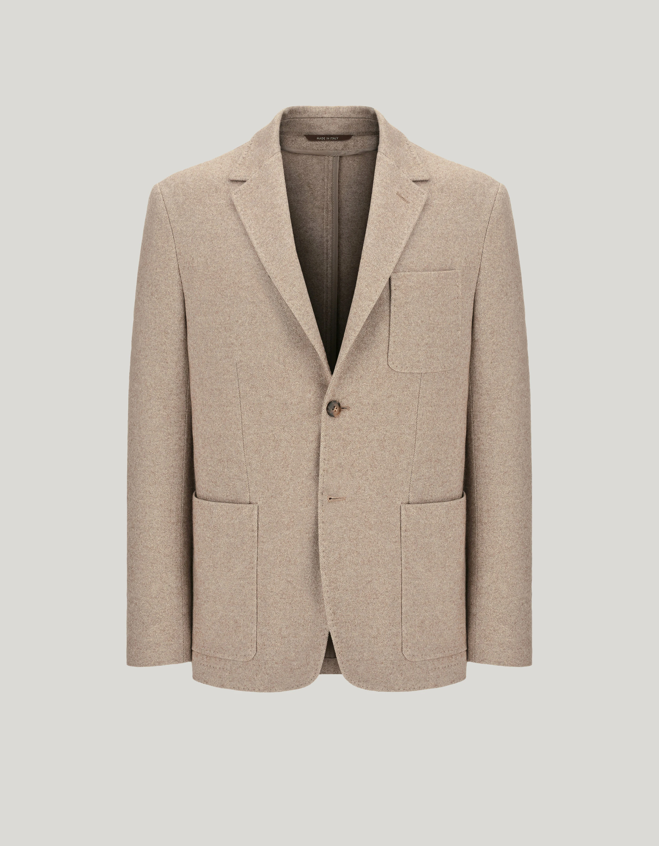 Jersey blazer in beige cashmere and silk 